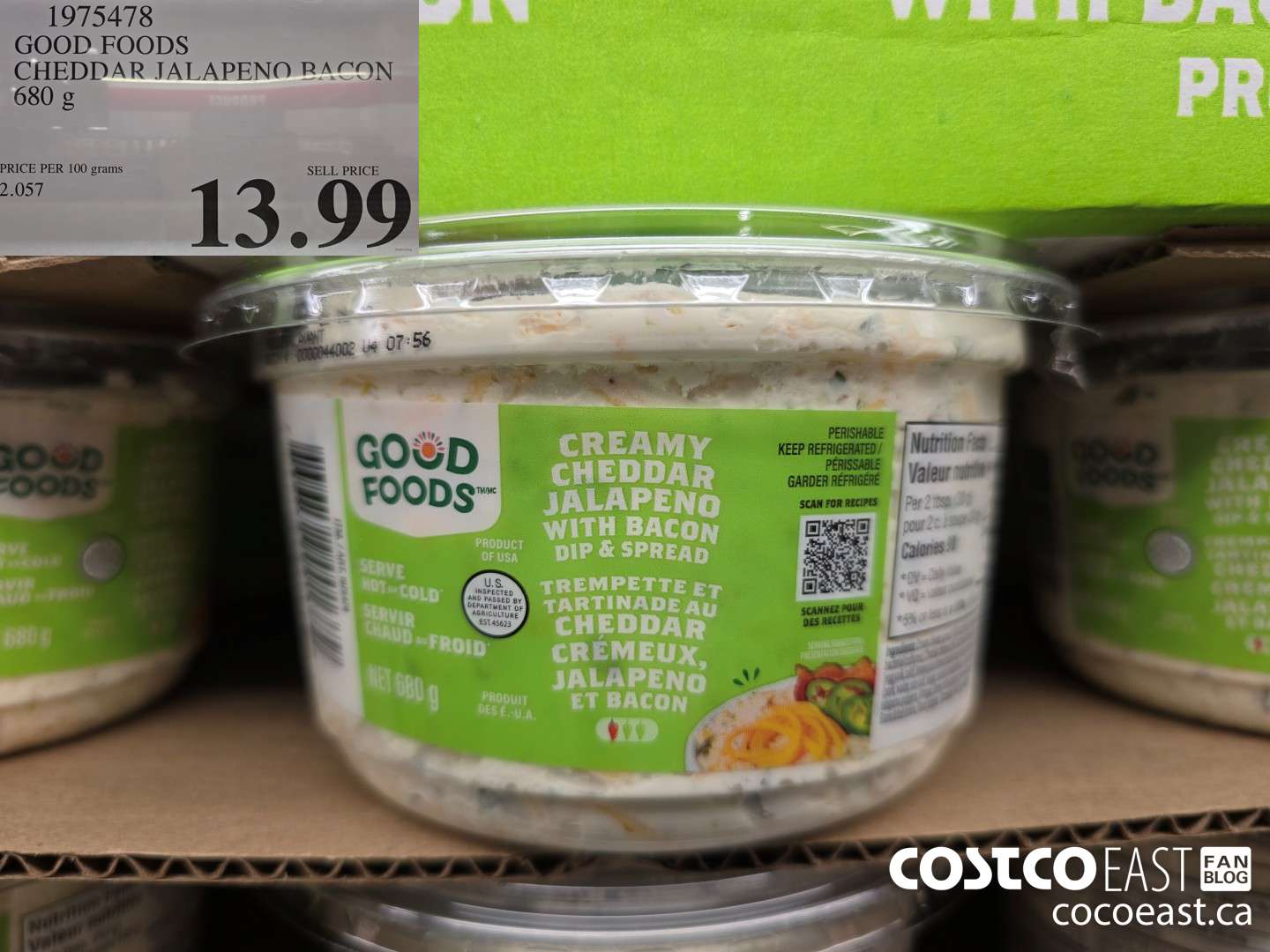 1975478 GOOD FOODS CHEDDAR JALAPENO BACON 680 g $13.99