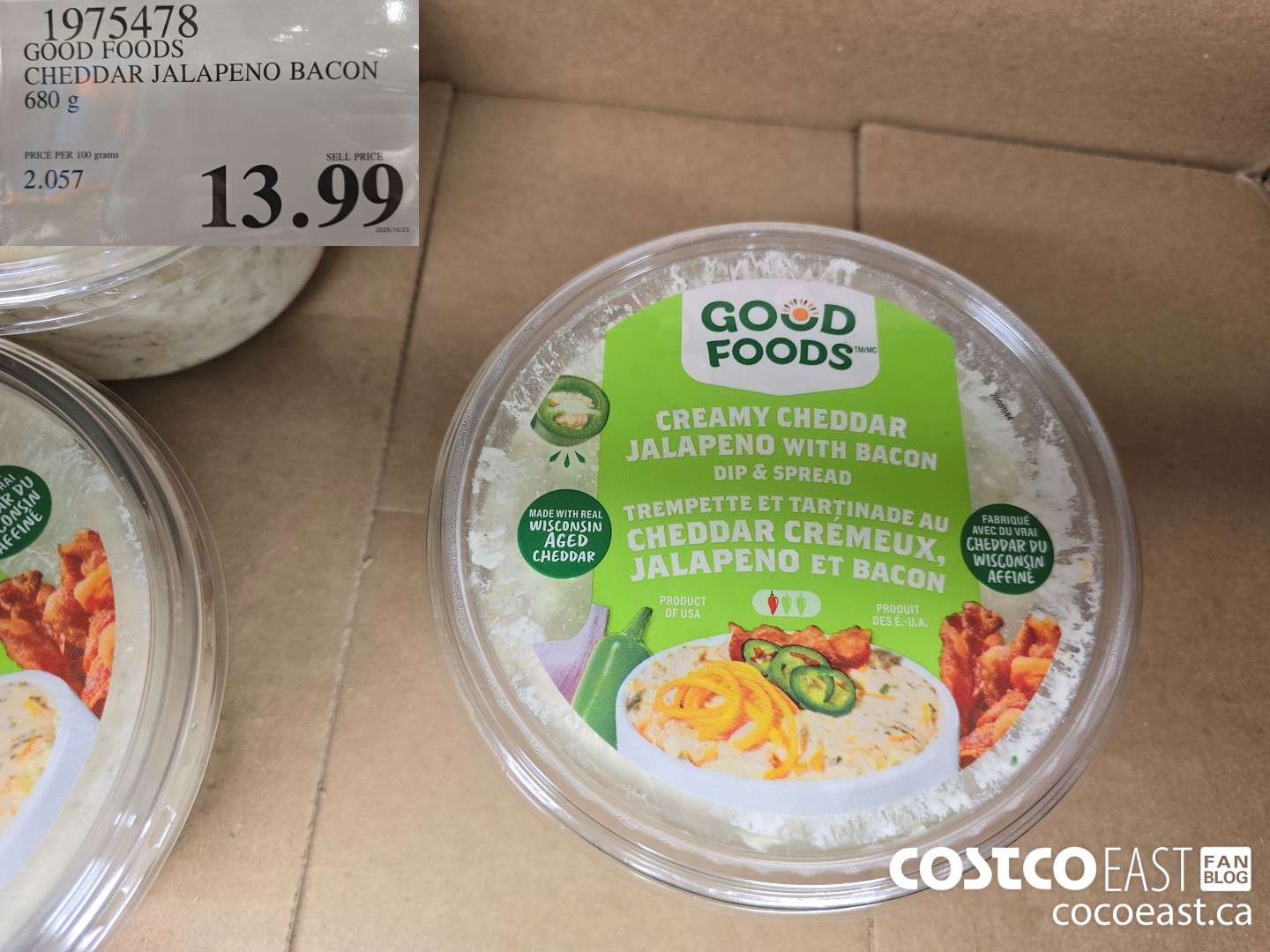 1975478 GOOD FOODS CHEDDAR JALAPENO BACON 680 g $13.99