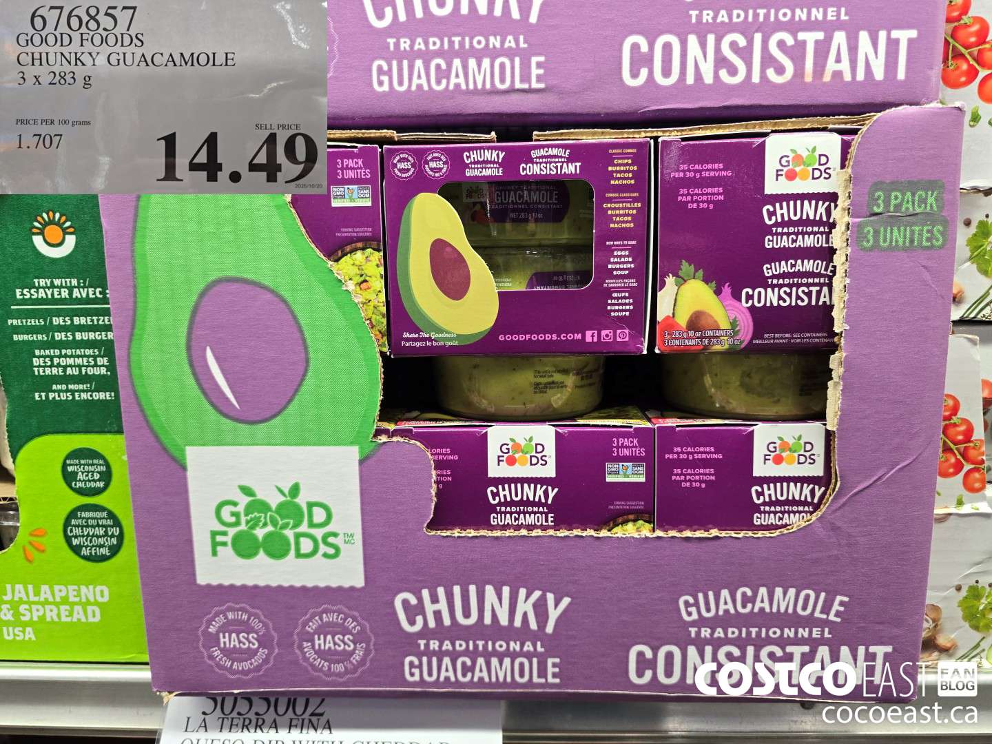 676857 GOOD FOODS CHUNKY GUACAMOLE 3 X 283 G $14.49