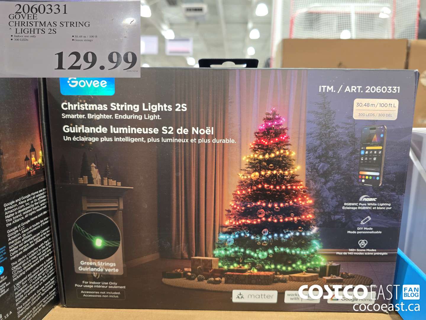 2060331 GOVEE CHRISTMAS STRING LIGHTS 2S $129.99
