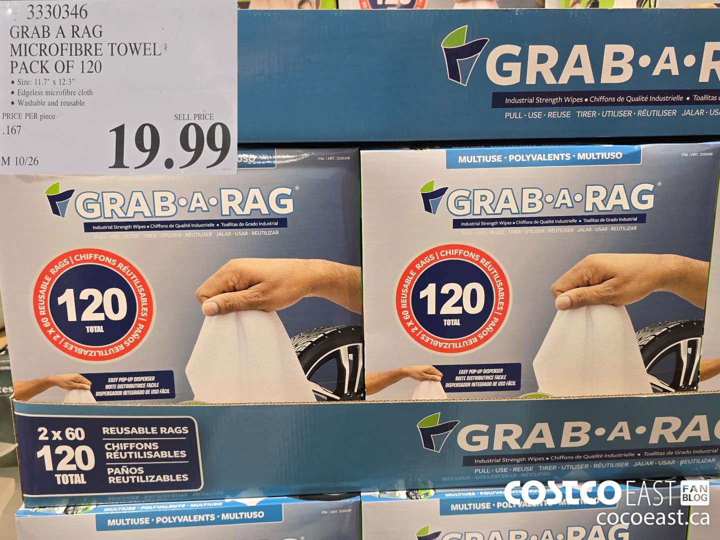 3330346 GRAB A RAG MICROFIBRE TOWEL PACK OF 120 $19.99