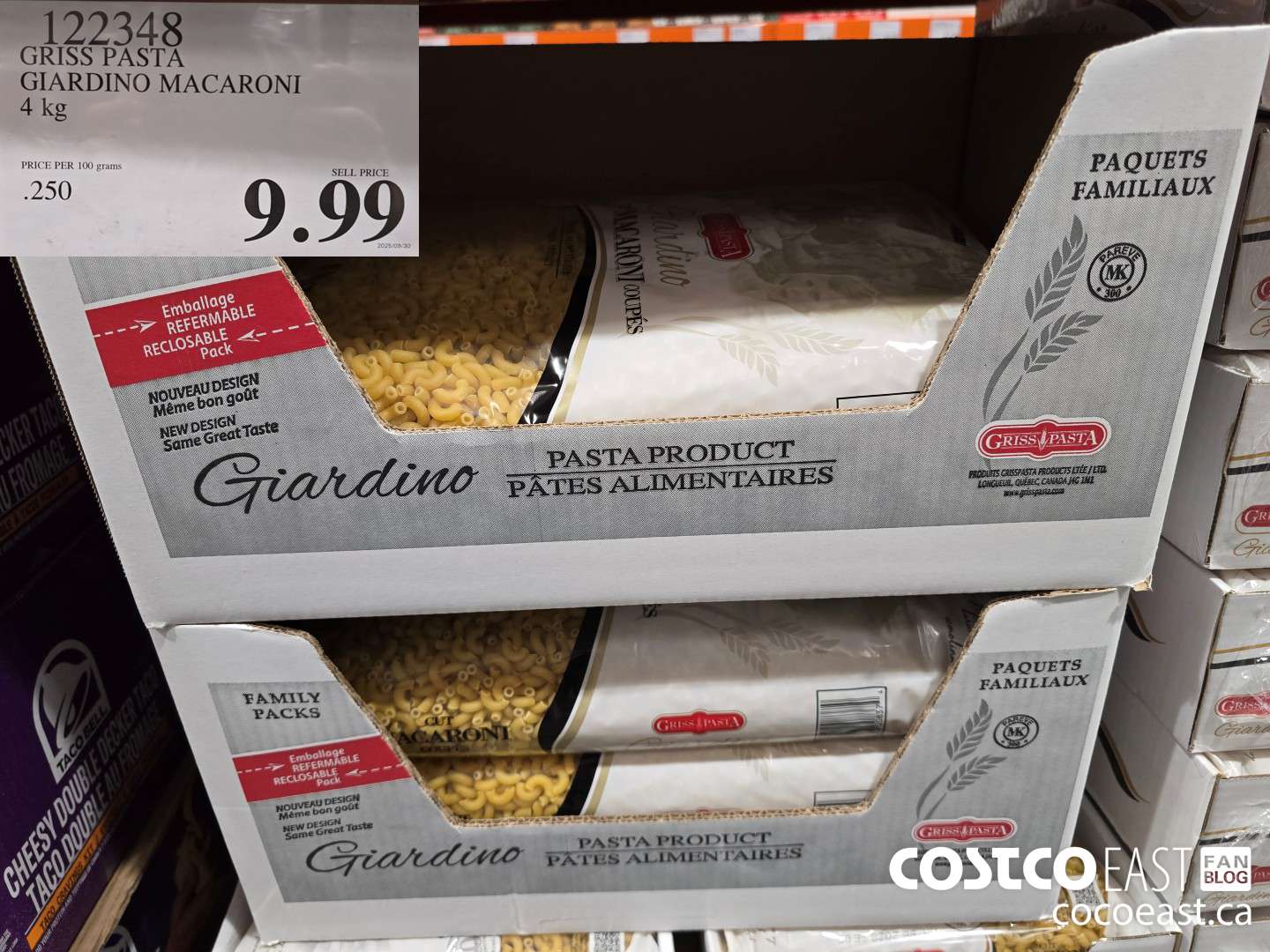 122348 GRISS PASTA GIARDINO MACARONI 4 KG $9.99
