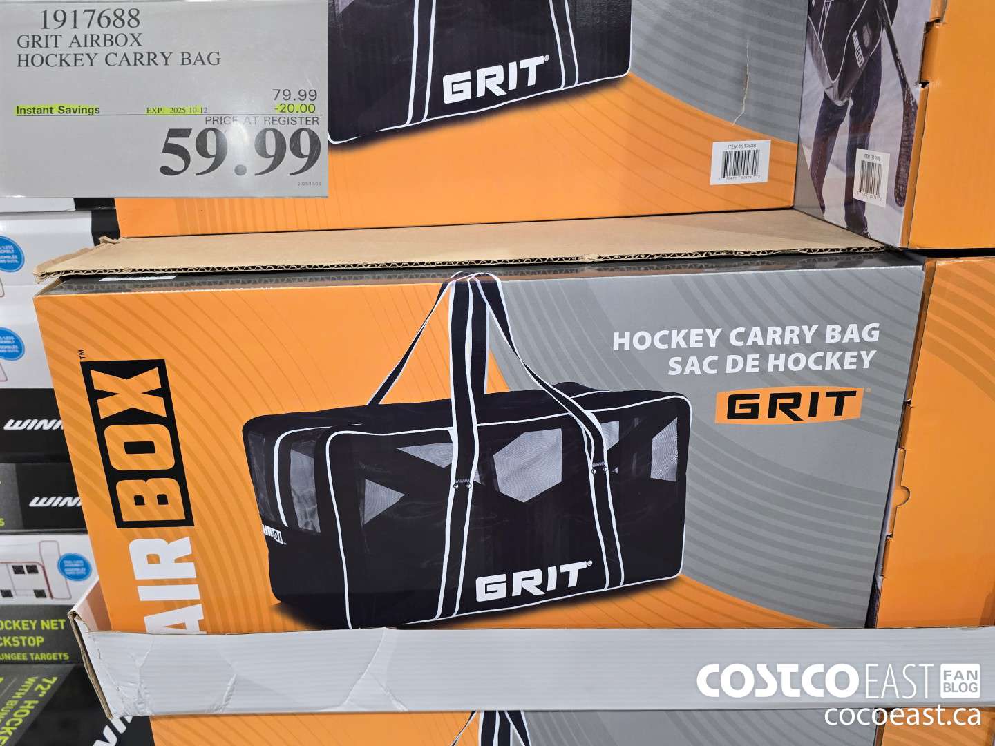 1917688 GRIT AIRBOX HOCKEY CARRY BAG ($20.00 INSTANT SAVINGS EXPIRES ON 2025-10-12) $59.99
