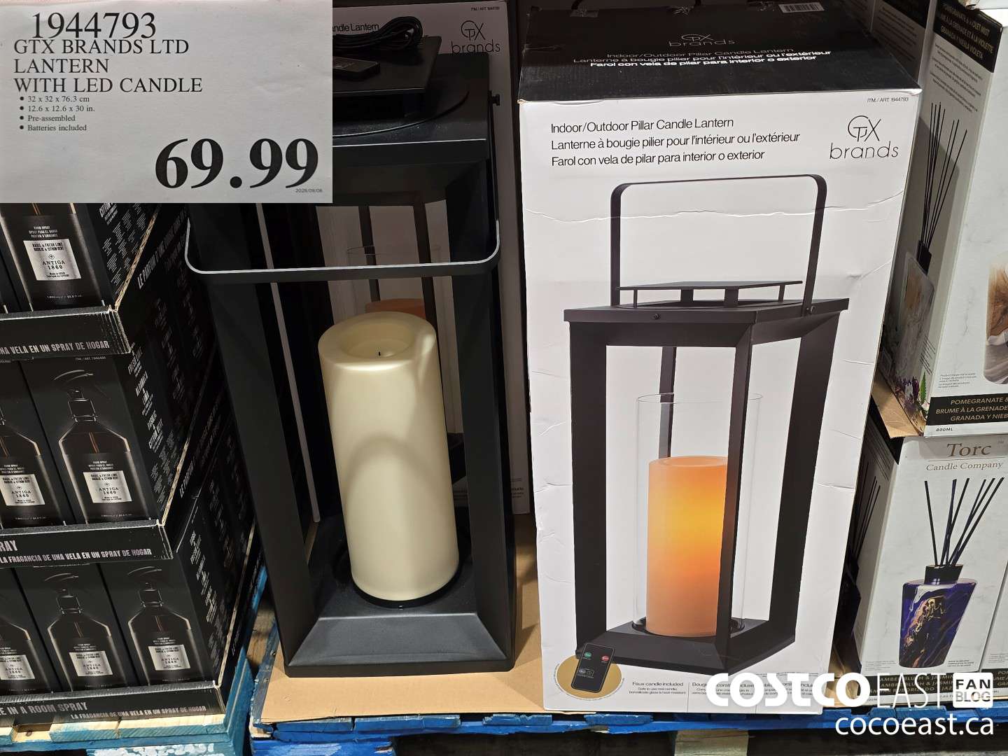 1944793 GTX BRANDS LTD LANTERN WITH LED CANDLE $69.99