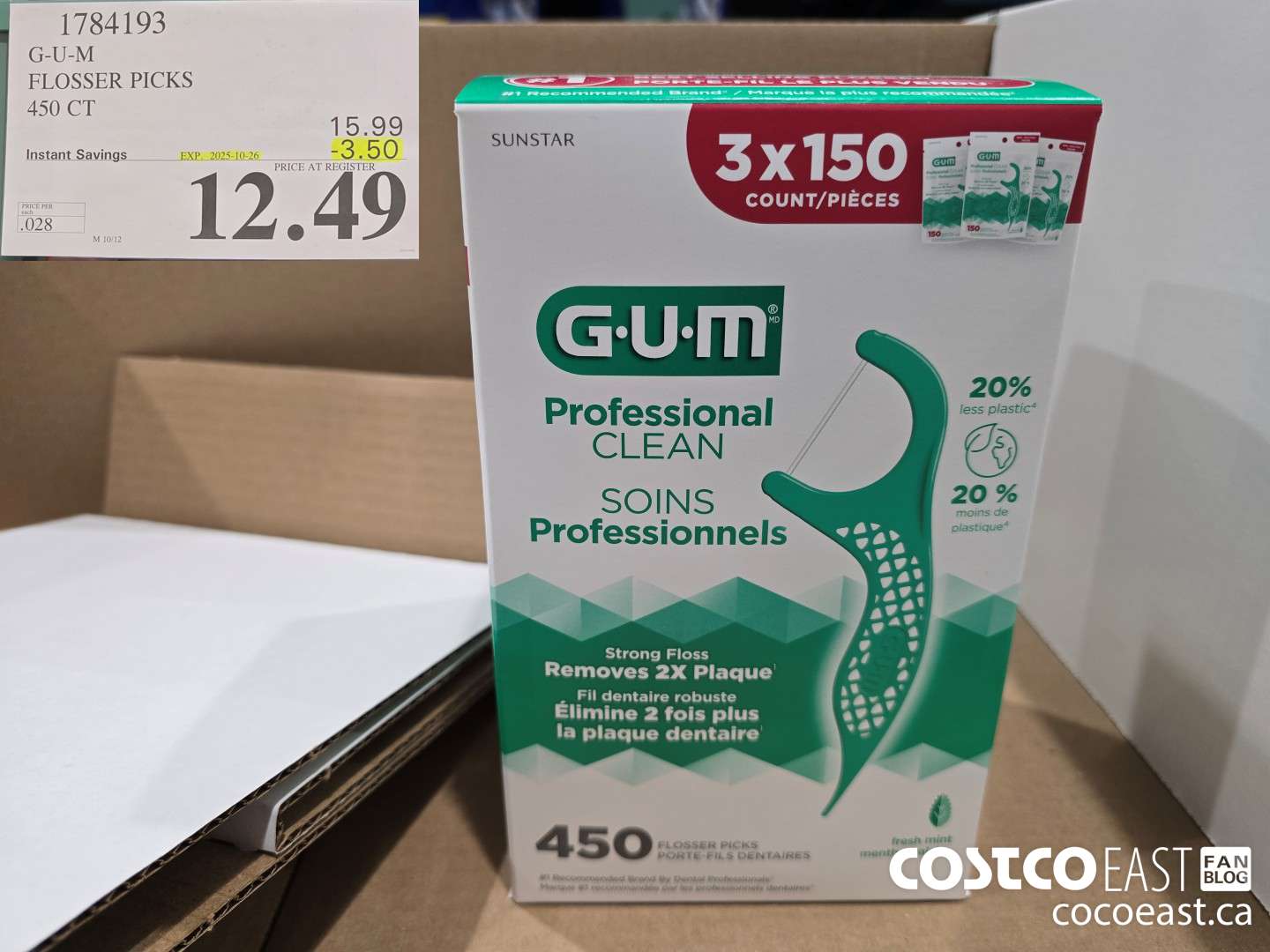 1784193 G-U-M FLOSSER PICKS 450 CT ($3.50 INSTANT SAVINGS EXPIRES ON 2025-10-26) $12.49