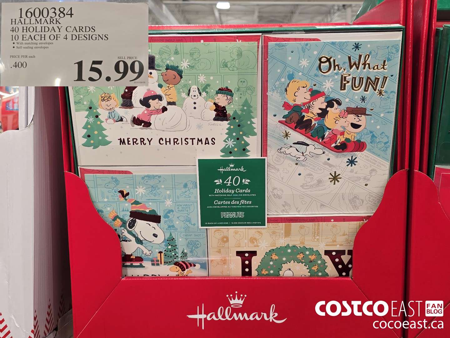 1600384 HALLMARK 40 HOLIDAY CARDS 10 EACH OF 4 DESIGNS $15.99