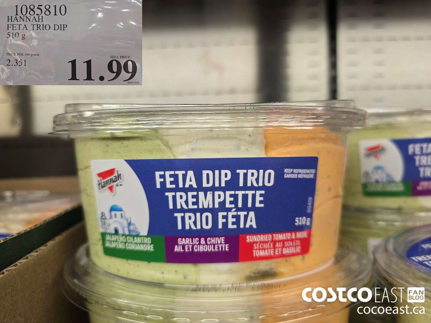 1085310 HANNAH FETA TRIO DIP 510 G $11.99