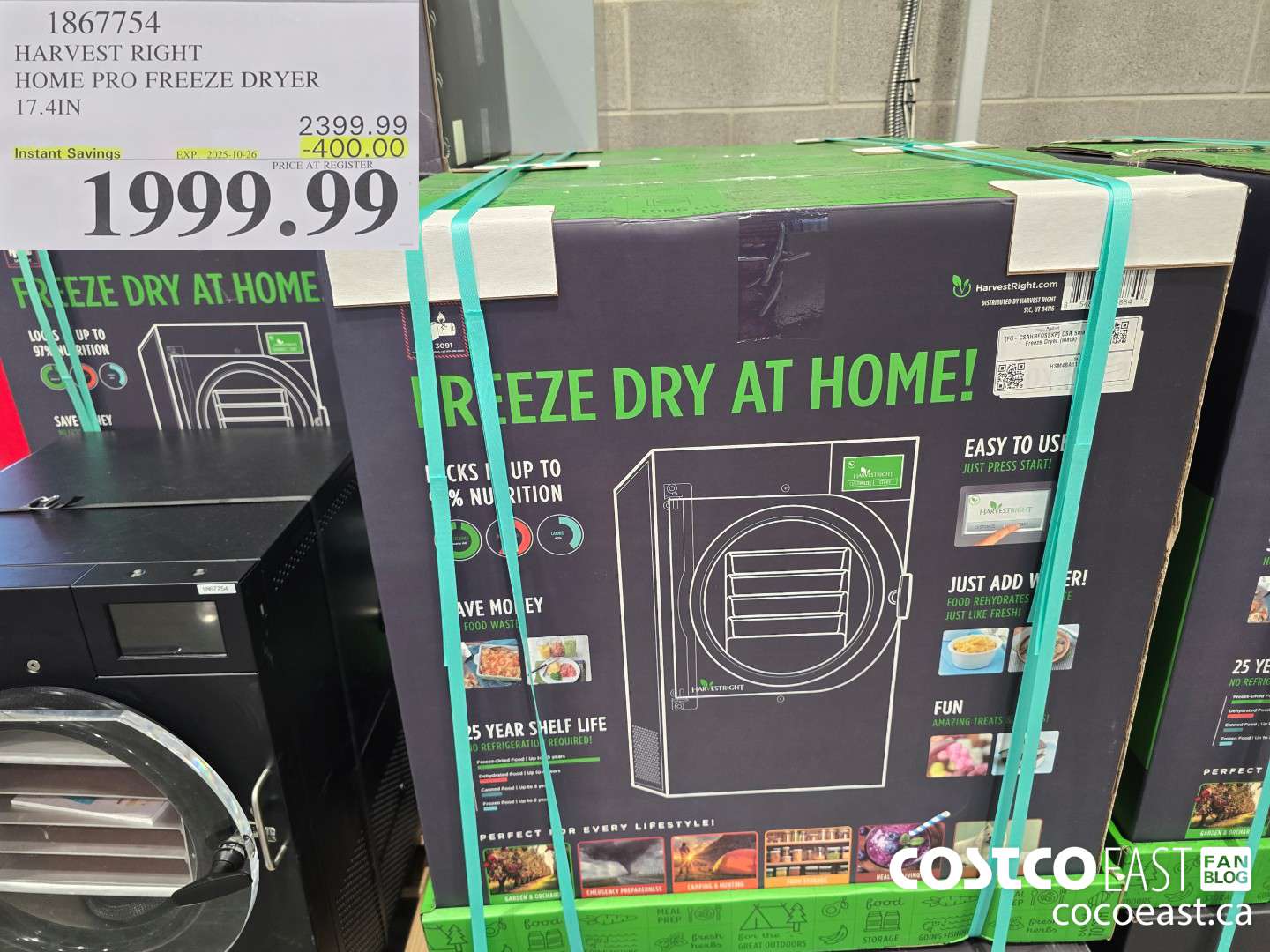 1867754 HARVEST RIGHT HOME PRO FREEZE DRYER 17.4 IN ($400.00 INSTANT SAVINGS EXPIRES ON 2025-10-26) $1999.99