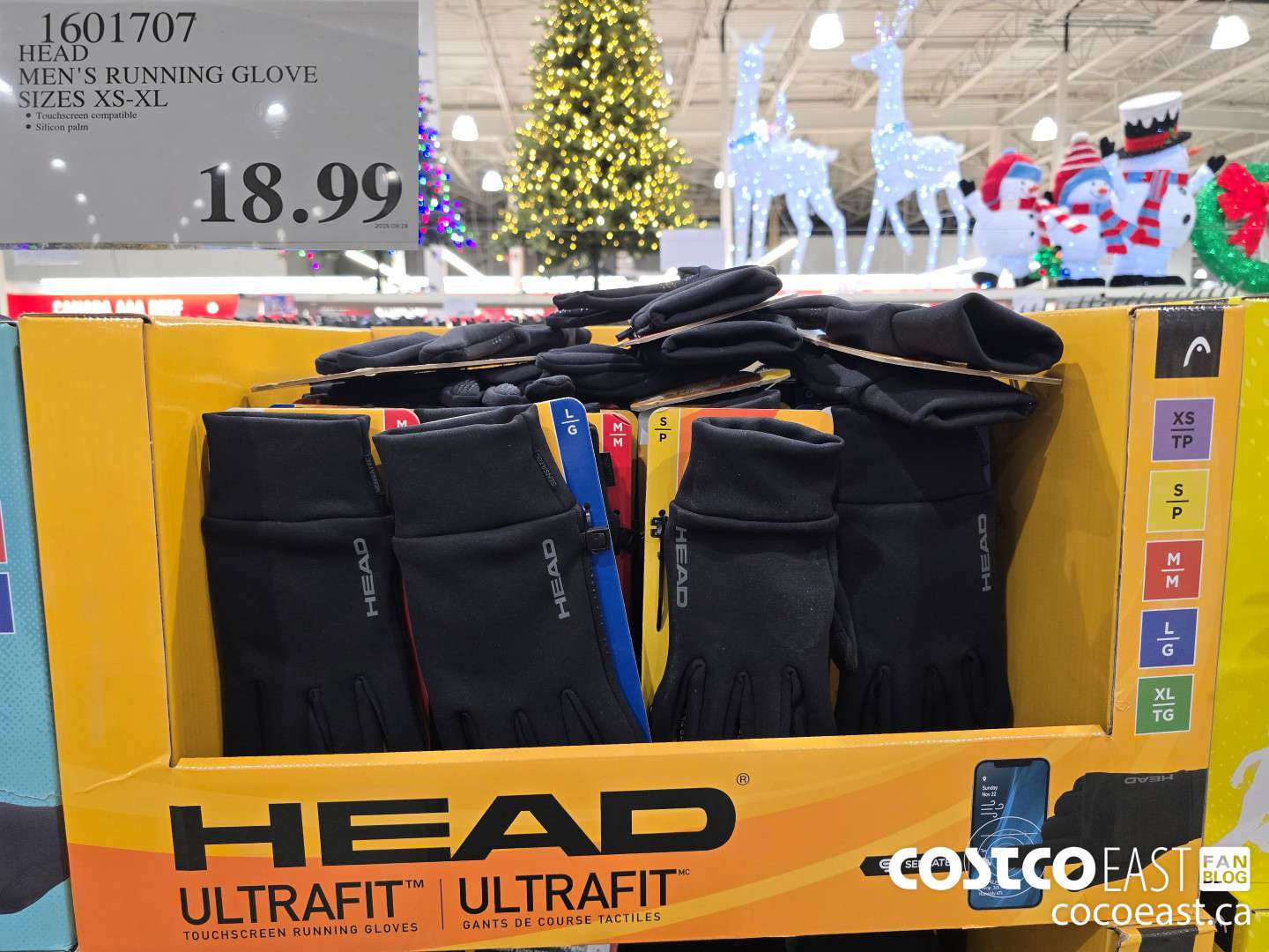 1601707 HEAD MEN'S RUNNING GLOVE SIZES XS-XL $18.99