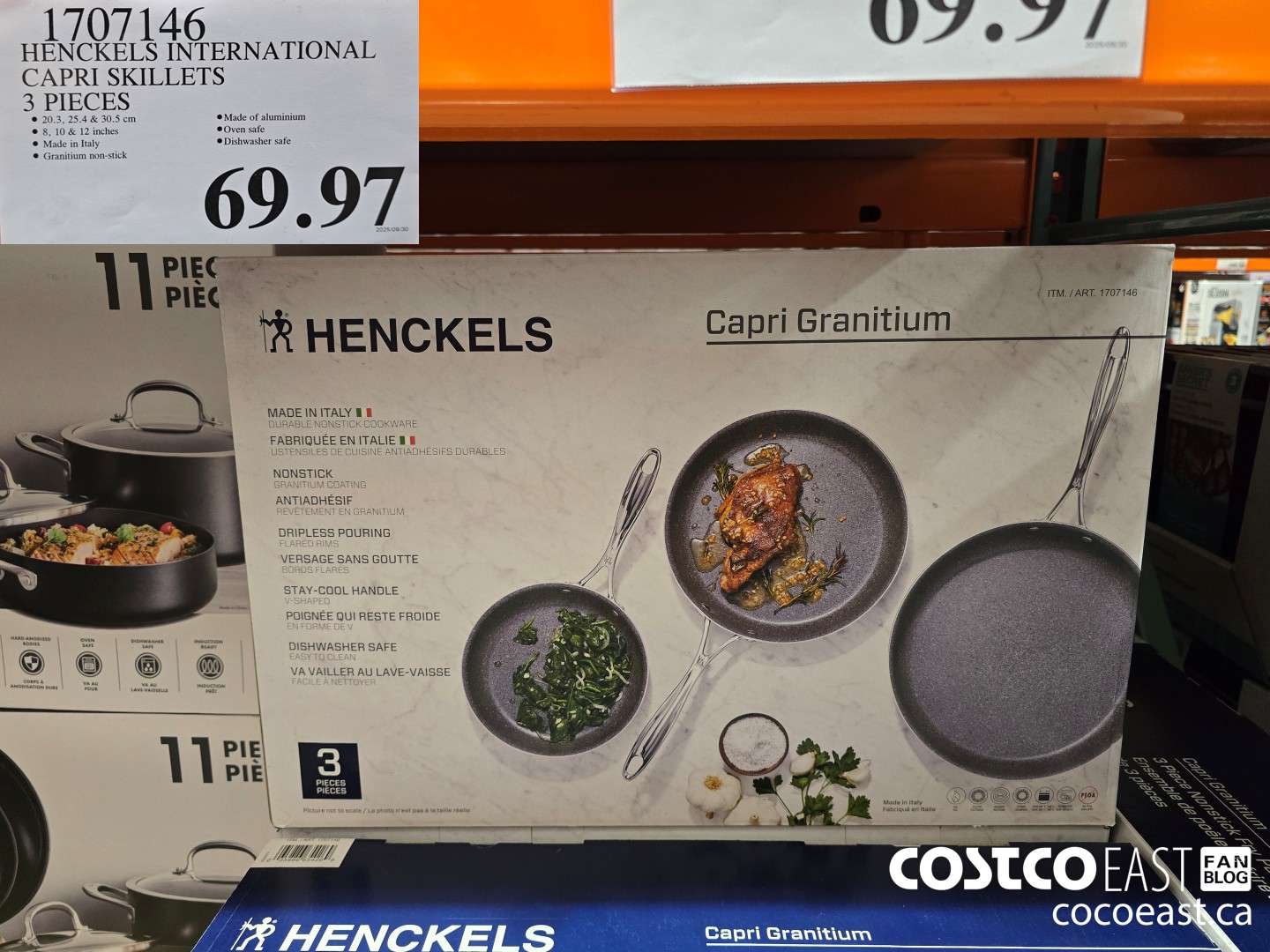 1707146 HENCKELS INTERNATIONAL CAPRI SKILLETS 3 PIECES $69.97