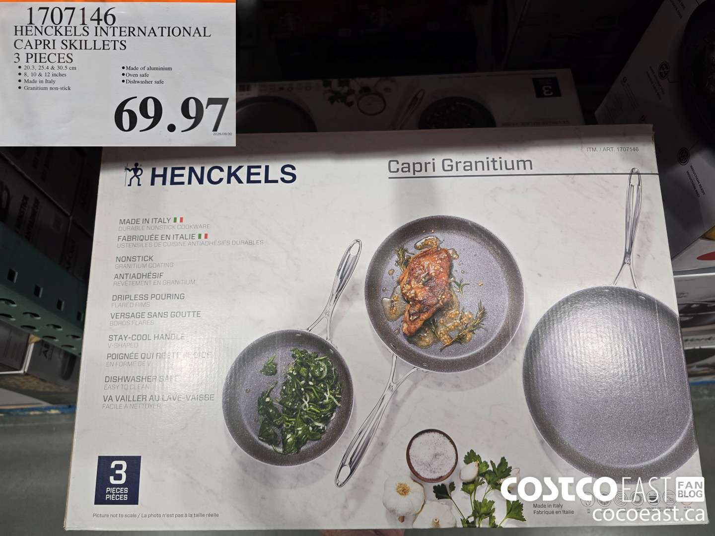 1707146 HENCKELS INTERNATIONAL CAPRI SKILLETS 3 PIECES $69.97