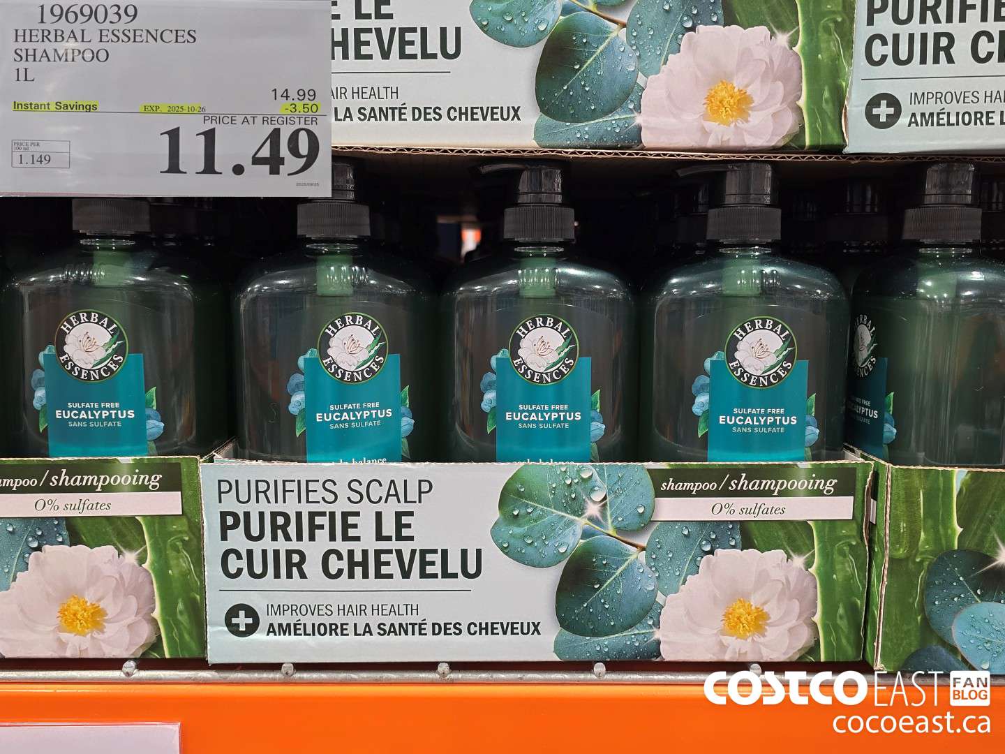 1969039 HERBAL ESSENCES SHAMPOO 1 L ($3.50 INSTANT SAVINGS EXPIRES ON 2025-10-26) $11.49