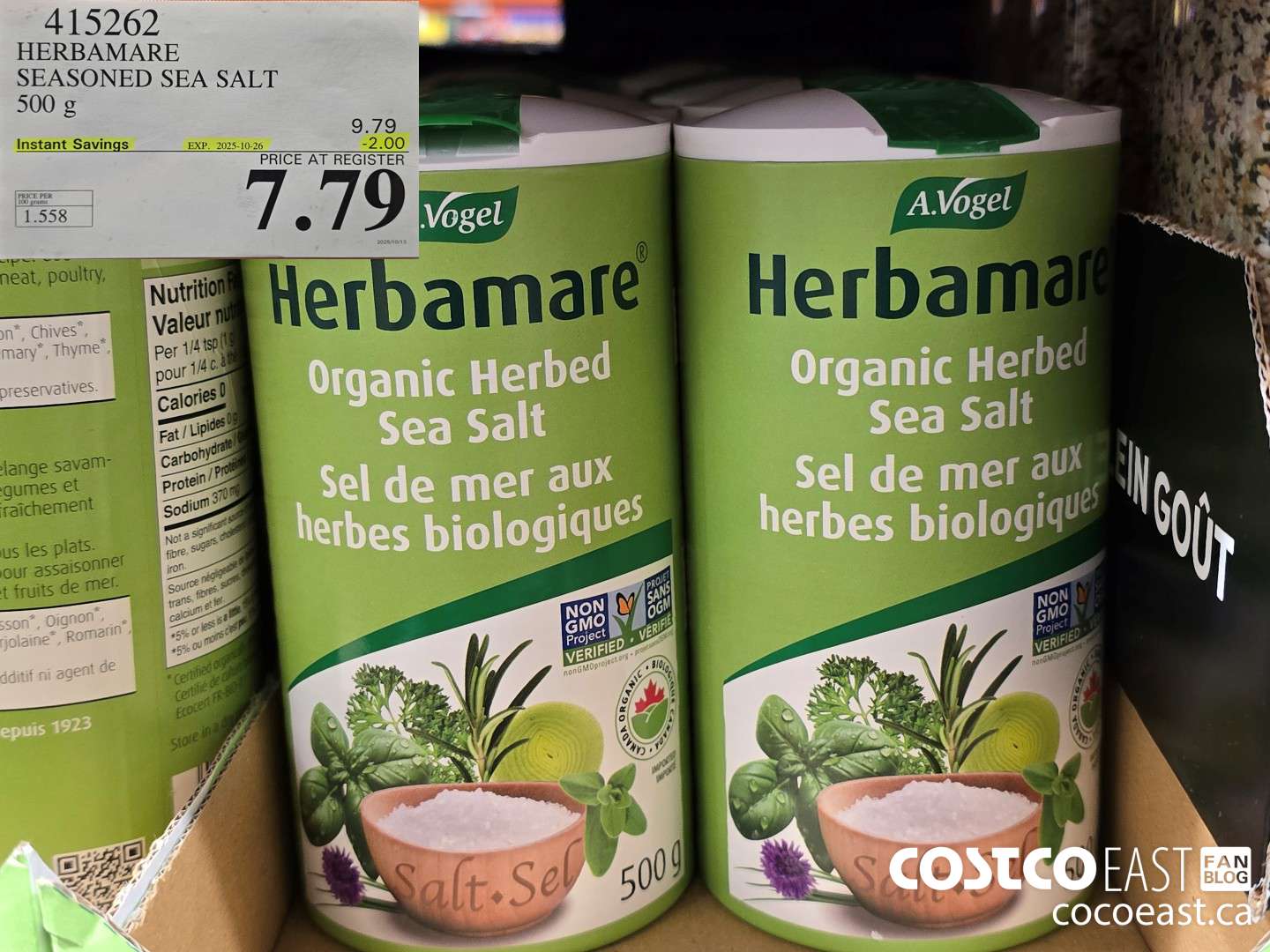 415262 HERBAMARE SEASONED SEA SALT 500 G ($2.00 INSTANT SAVINGS EXPIRES ON 2025-10-26) $7.79