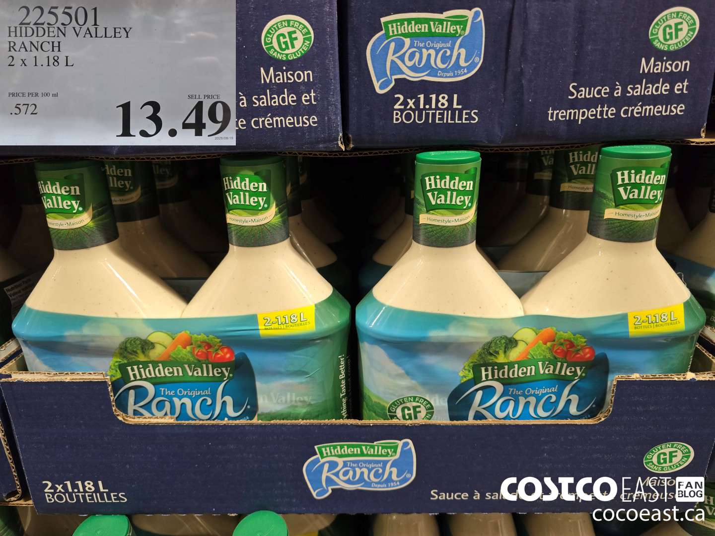 225501 HIDDEN VALLEY RANCH 2 X 1.18 L $13.49