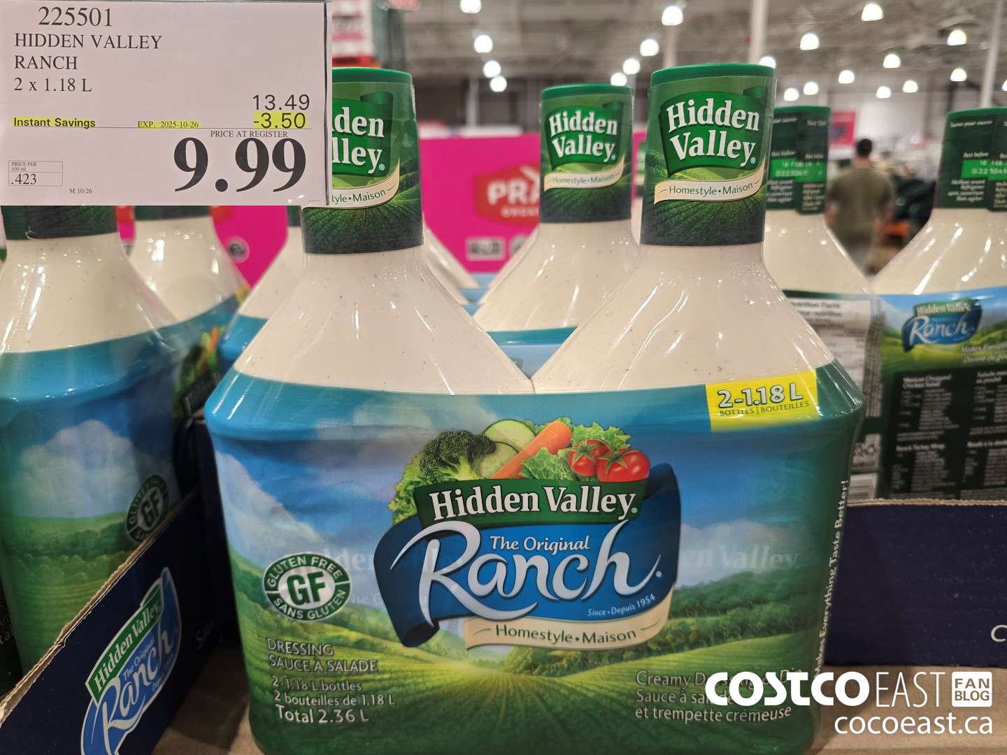 225501 HIDDEN VALLEY RANCH 2 X 1.18 L ($3.50 INSTANT SAVINGS EXPIRES ON 2025-10-26) $9.99