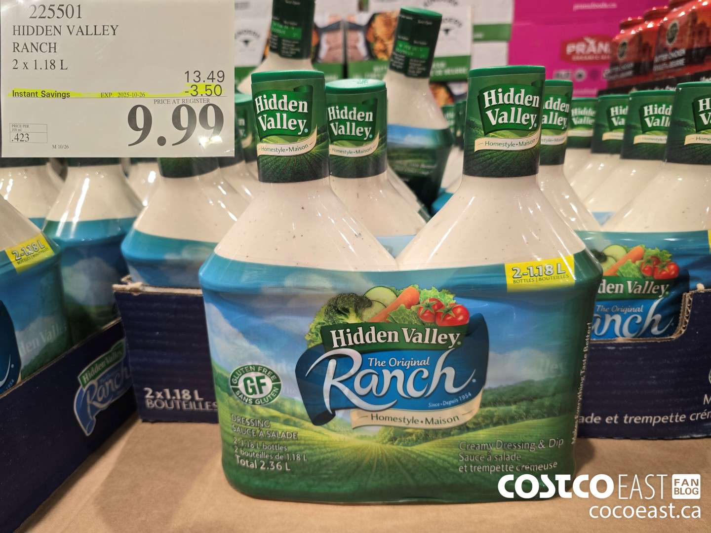 225501 HIDDEN VALLEY RANCH 2 X 1.18 L ($3.50 INSTANT SAVINGS EXPIRES ON 2025-10-26) $9.99