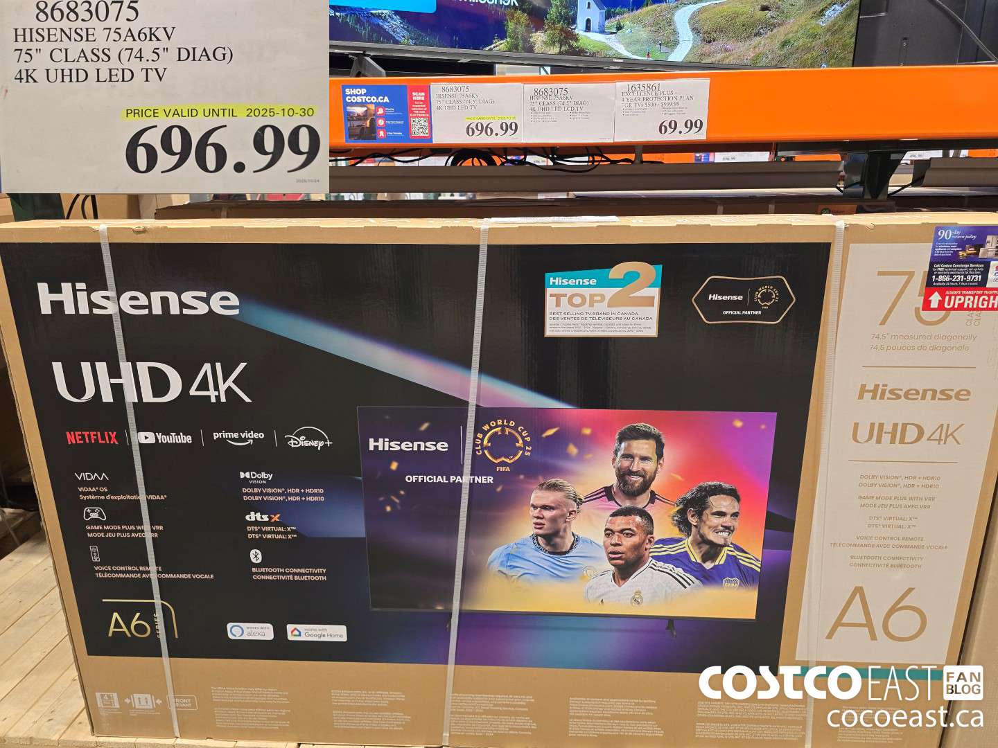 8683075 HISENSE 75A6KV 75