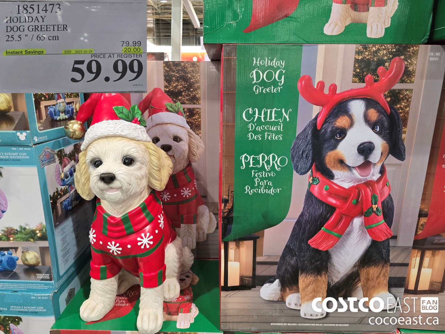 1851473 HOLIDAY DOG GREETER 25.5 1 / 65 em ($20.00 INSTANT SAVINGS EXPIRES ON 2025-10-19) $59.99