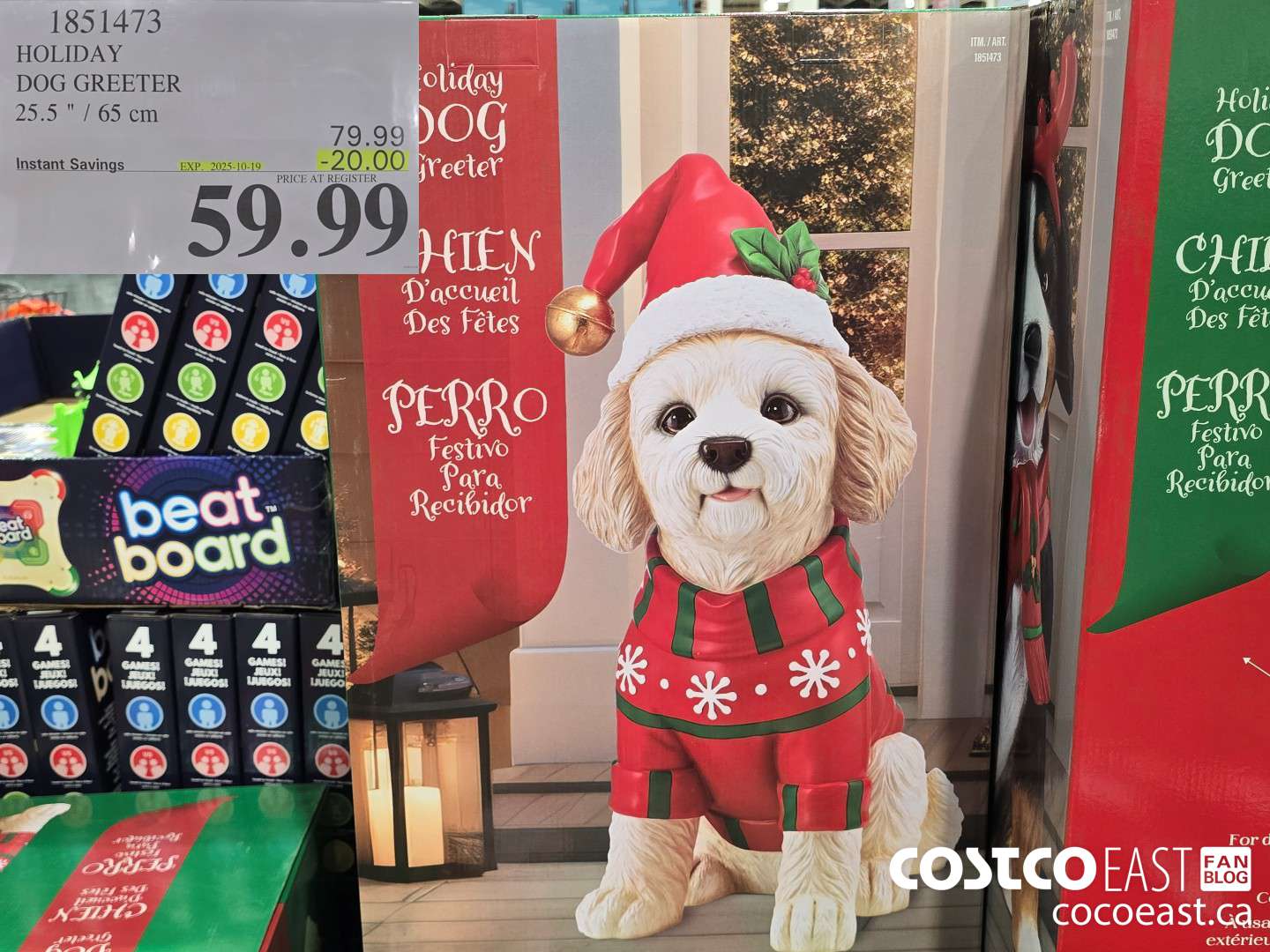 1851473 HOLIDAY DOG GREETER 25.5 1 / 65 em ($20.00 INSTANT SAVINGS EXPIRES ON 2025-10-19) $59.99