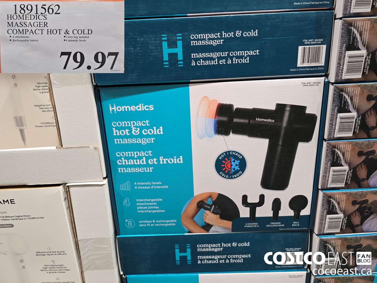 1891562 HOMEDICS MASSAGER COMPACT HOT & COLD $79.97
