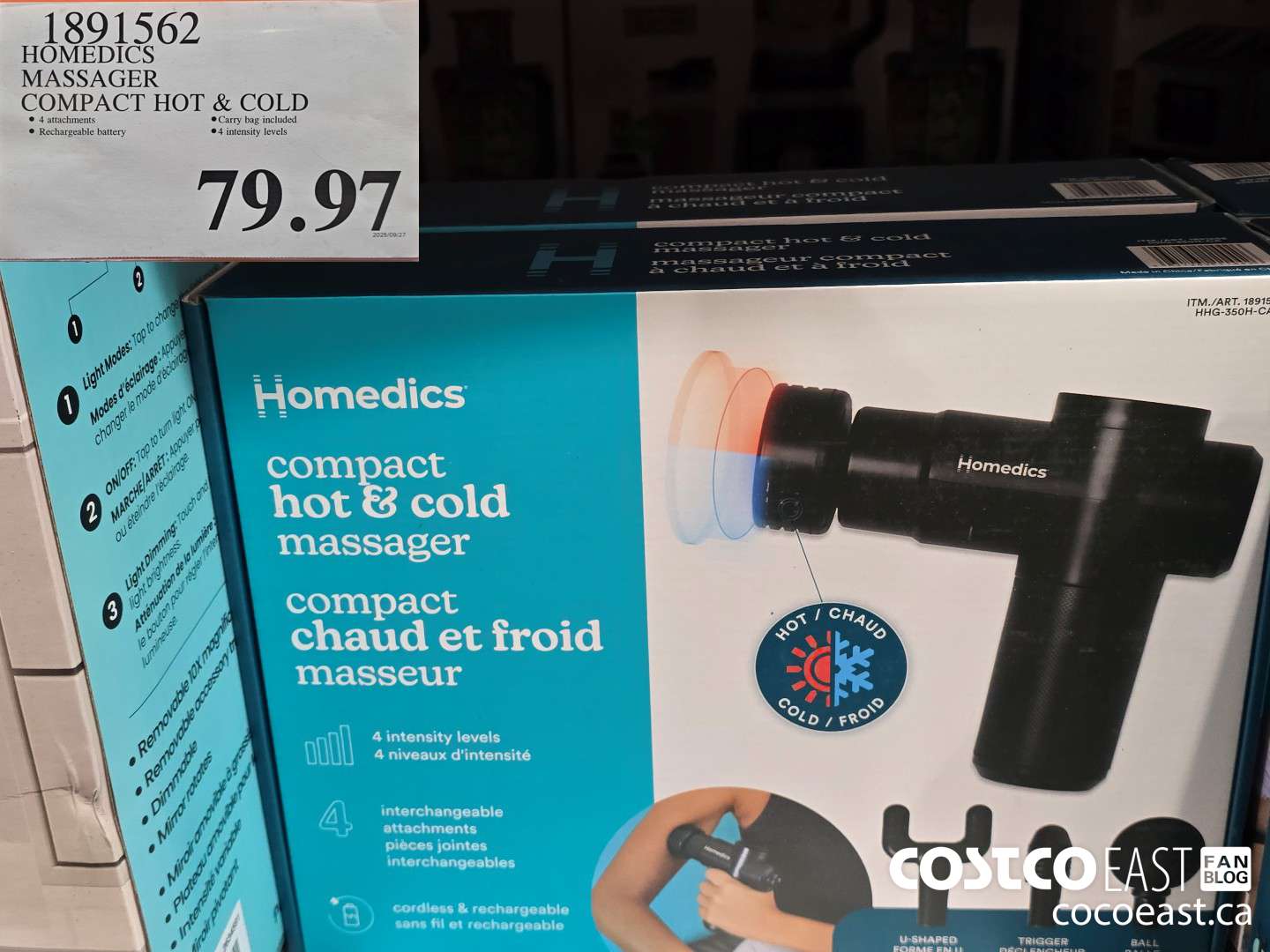 1891562 HOMEDICS MASSAGER COMPACT HOT & COLD $79.97