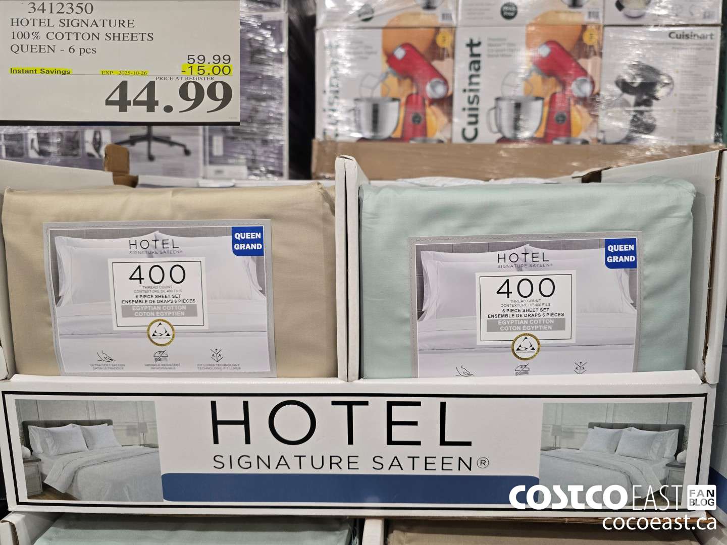3412350 HOTEL SIGNATURE 100% COTTON SHEETS QUEEN - 6 pcs ($15.00 INSTANT SAVINGS EXPIRES ON 2025-10-26) $44.99