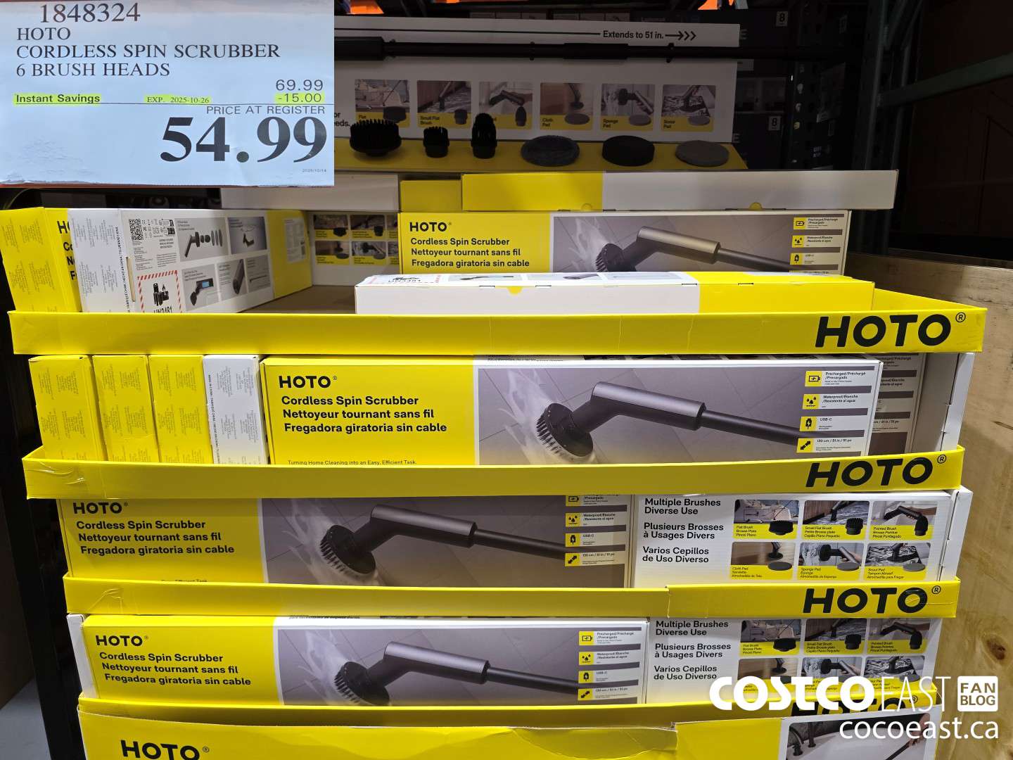 1848324 HOTO CORDLESS SPIN SCRUBBER 6 BRUSH HEADS ($15.00 INSTANT SAVINGS EXPIRES ON 2025-10-26) $54.99