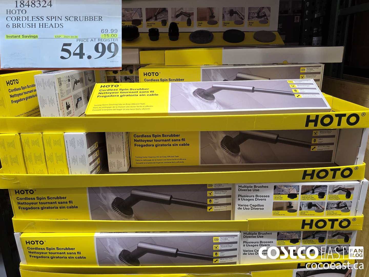 1848324 HOTO CORDLESS SPIN SCRUBBER 6 BRUSH HEADS ($15.00 INSTANT SAVINGS EXPIRES ON 2025-10-26) $54.99