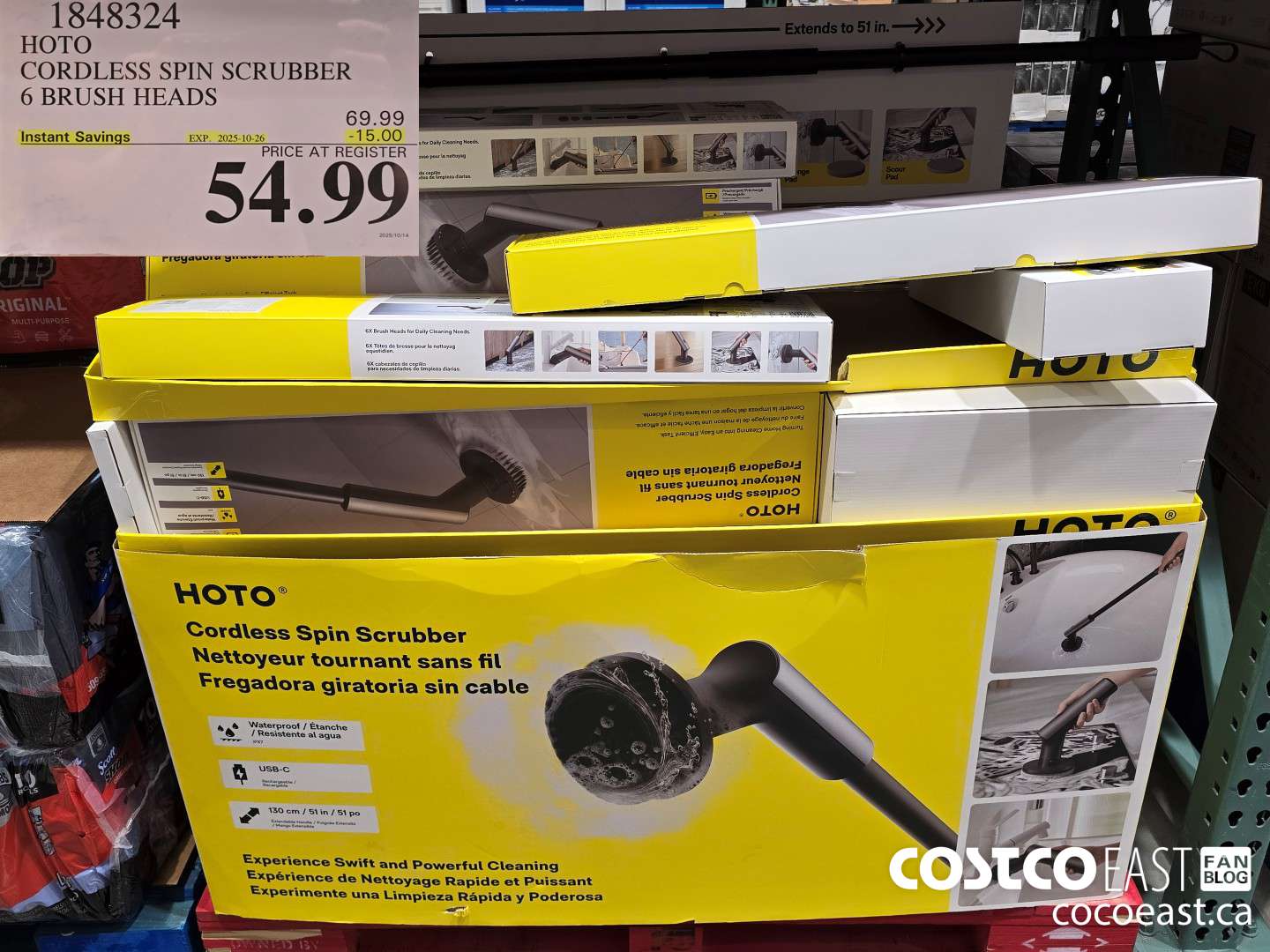 1848324 HOTO CORDLESS SPIN SCRUBBER 6 BRUSH HEADS ($15.00 INSTANT SAVINGS EXPIRES ON 2025-10-26) $54.99