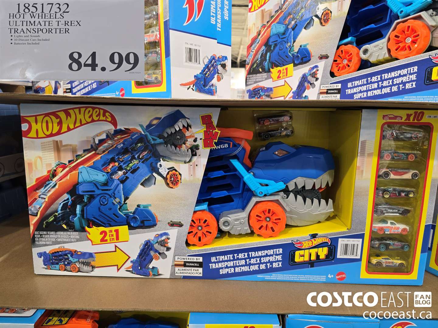 1851732 HOT WHEELS ULTIMATE T-REX TRANSPORTER $84.99