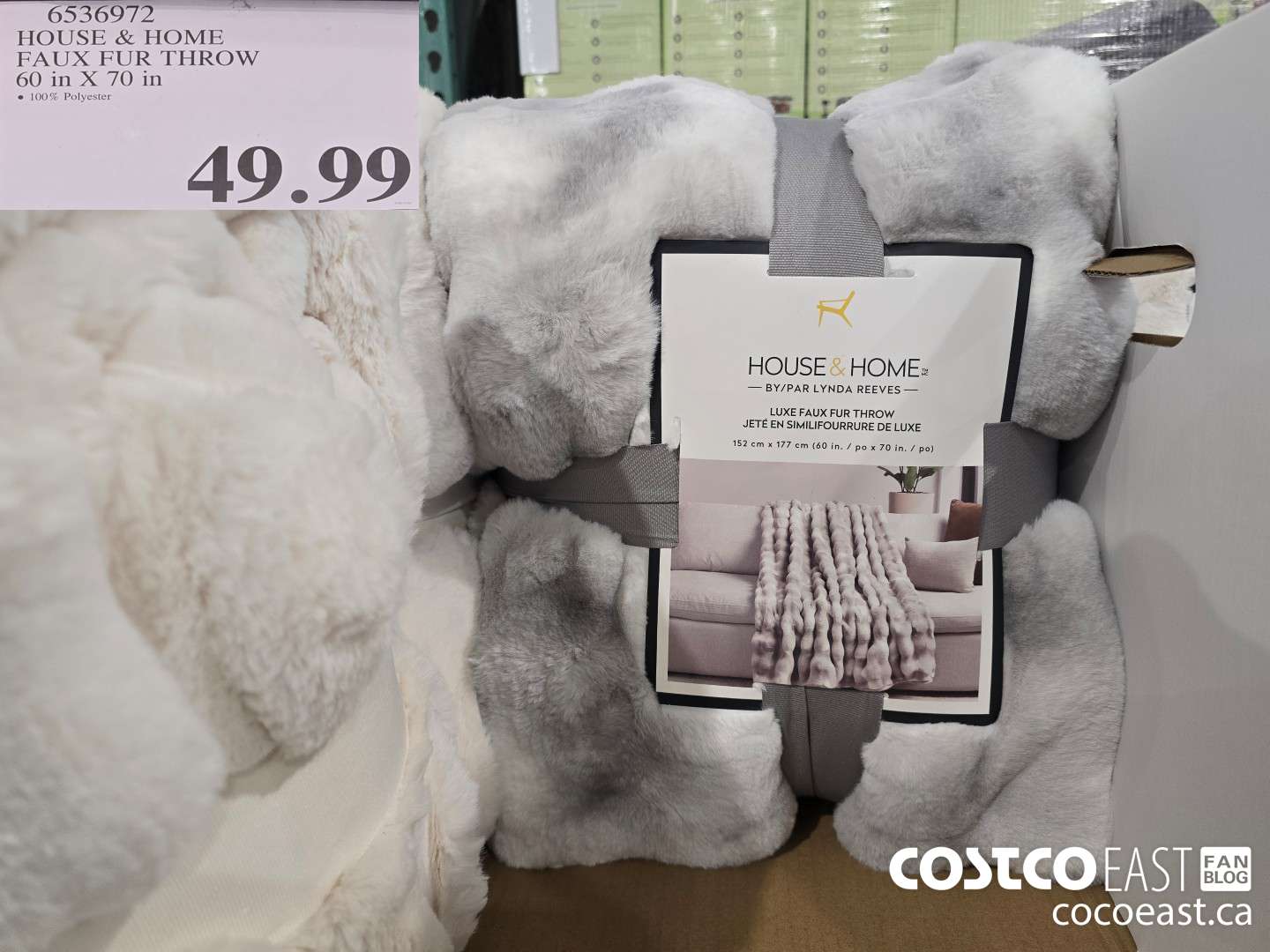 6536972 HOUSE & HOME FAUX FUR THROW 60 IN X 70 IN $49.99