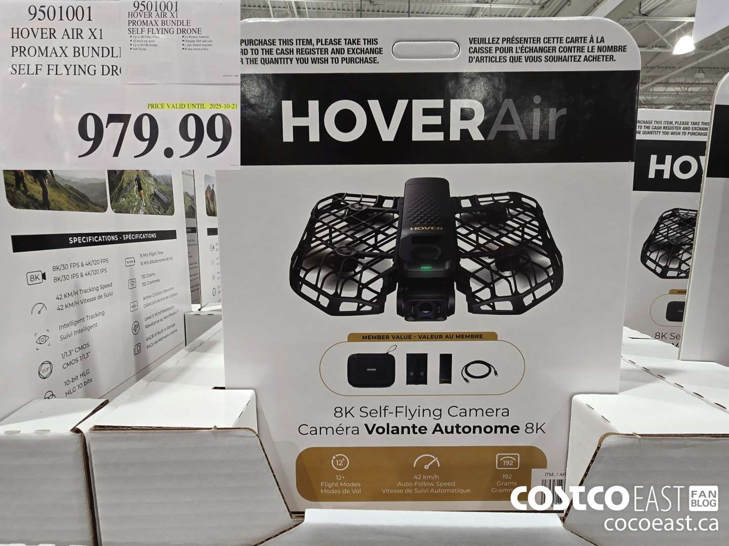 9501001 HOVER AIR X1 PROMAX BUNDLE SELF FLYING DRONE $979.99