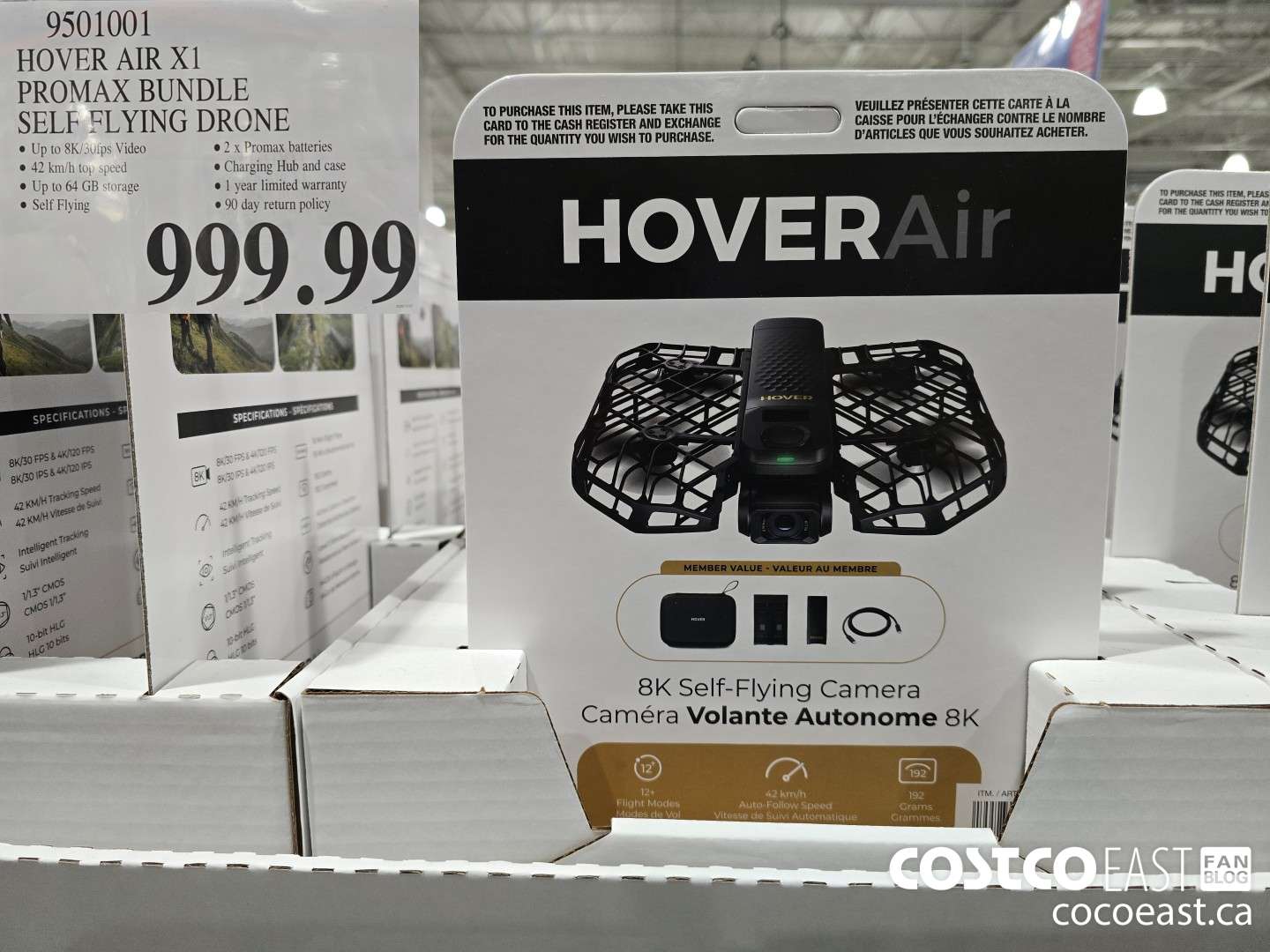 9501001 HOVER AIR X1 PROMAX BUNDLE SELF FLYING DRONE $999.99