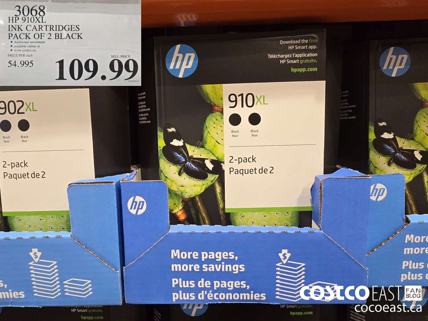 3068 HP 910XL INK CARTRIDGES PACK OF 2 BLACK $109.99