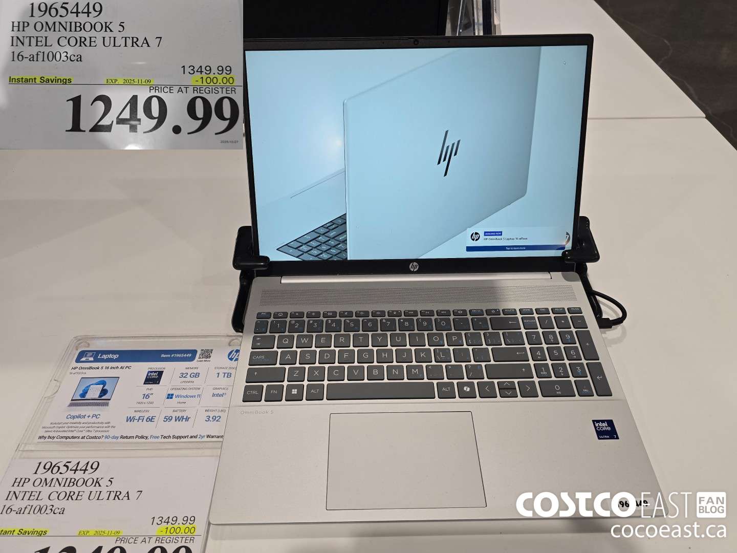 1965449 HP OMNIBOOK 5 INTEL CORE ULTRA 7 16-af1003ca ($100.00 INSTANT SAVINGS EXPIRES ON 2025-11-09) $1249.99