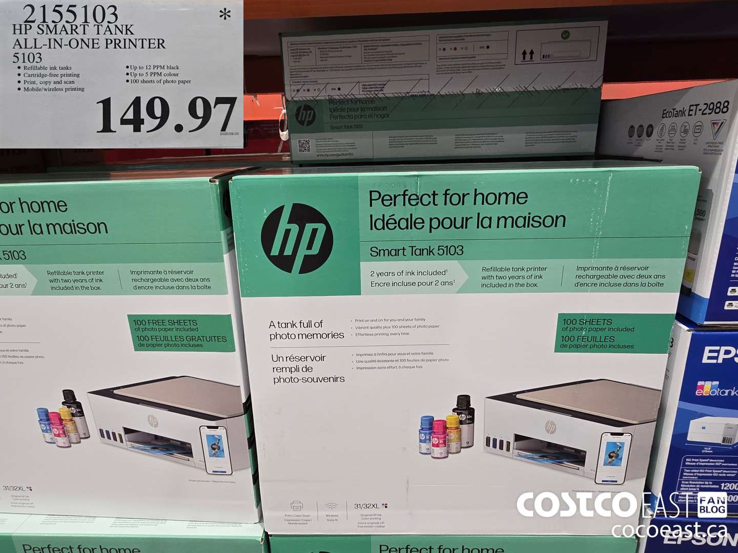 2155103 HP SMART TANK ALL IN ONE PRINTER 5103 $149.97