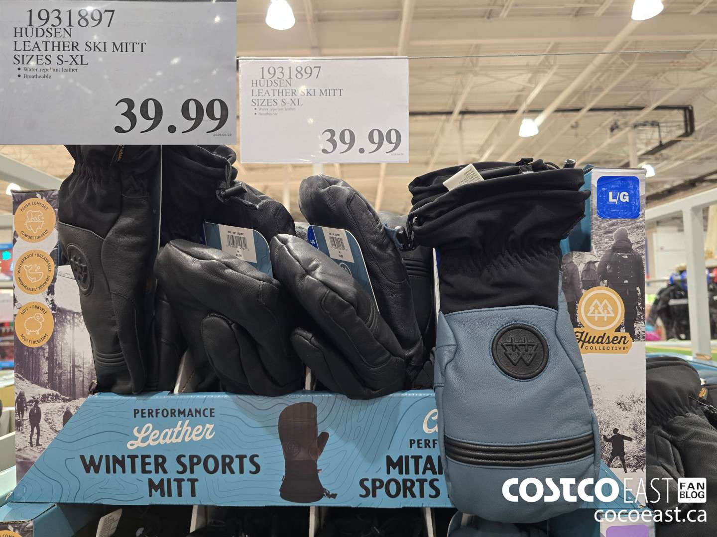 1931897 HUDSEN LEATHER SKI MITT SIZES S- XL $39.99