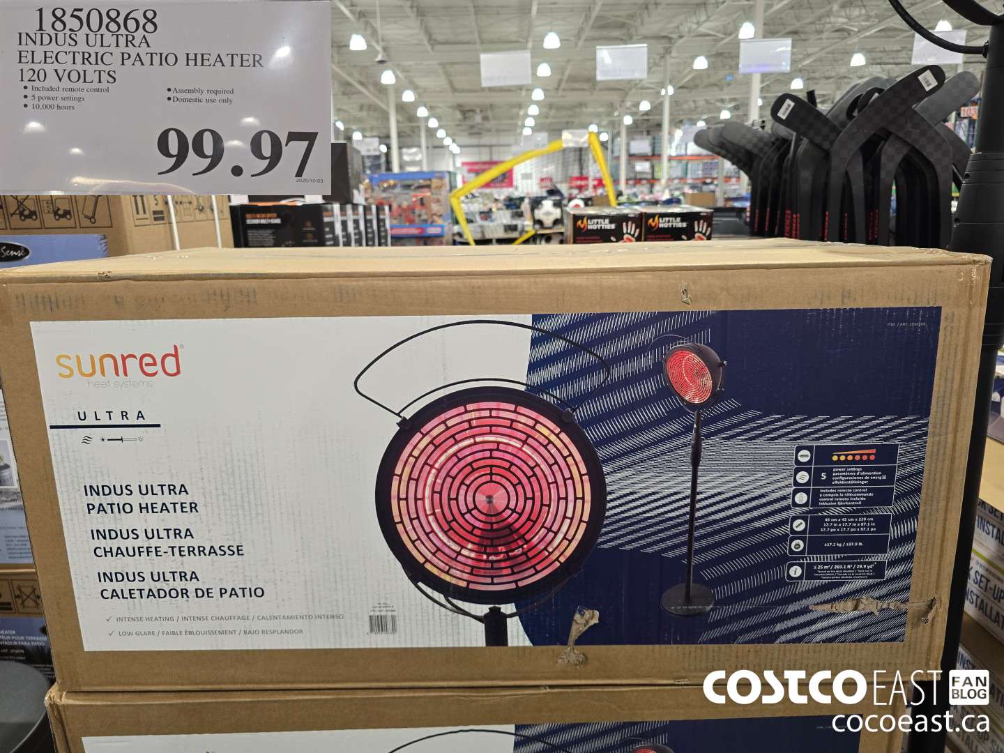 1850868 INDUS ULTRA ELECTRIC PATIO HEATER 120 VOLTS $99.97