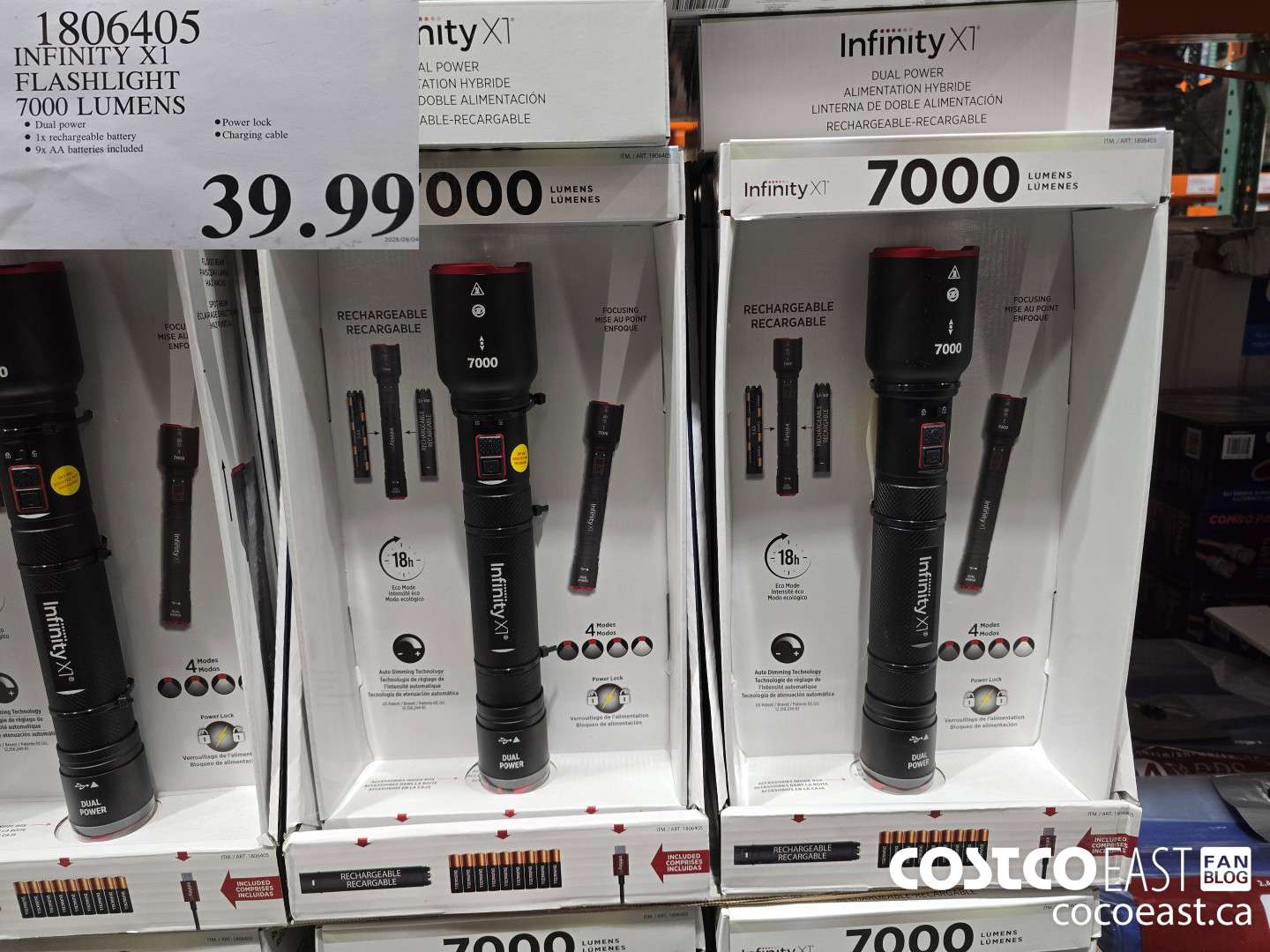 1806405 INFINITY X1 FLASHLIGHT 7000 LUMENS $39.99