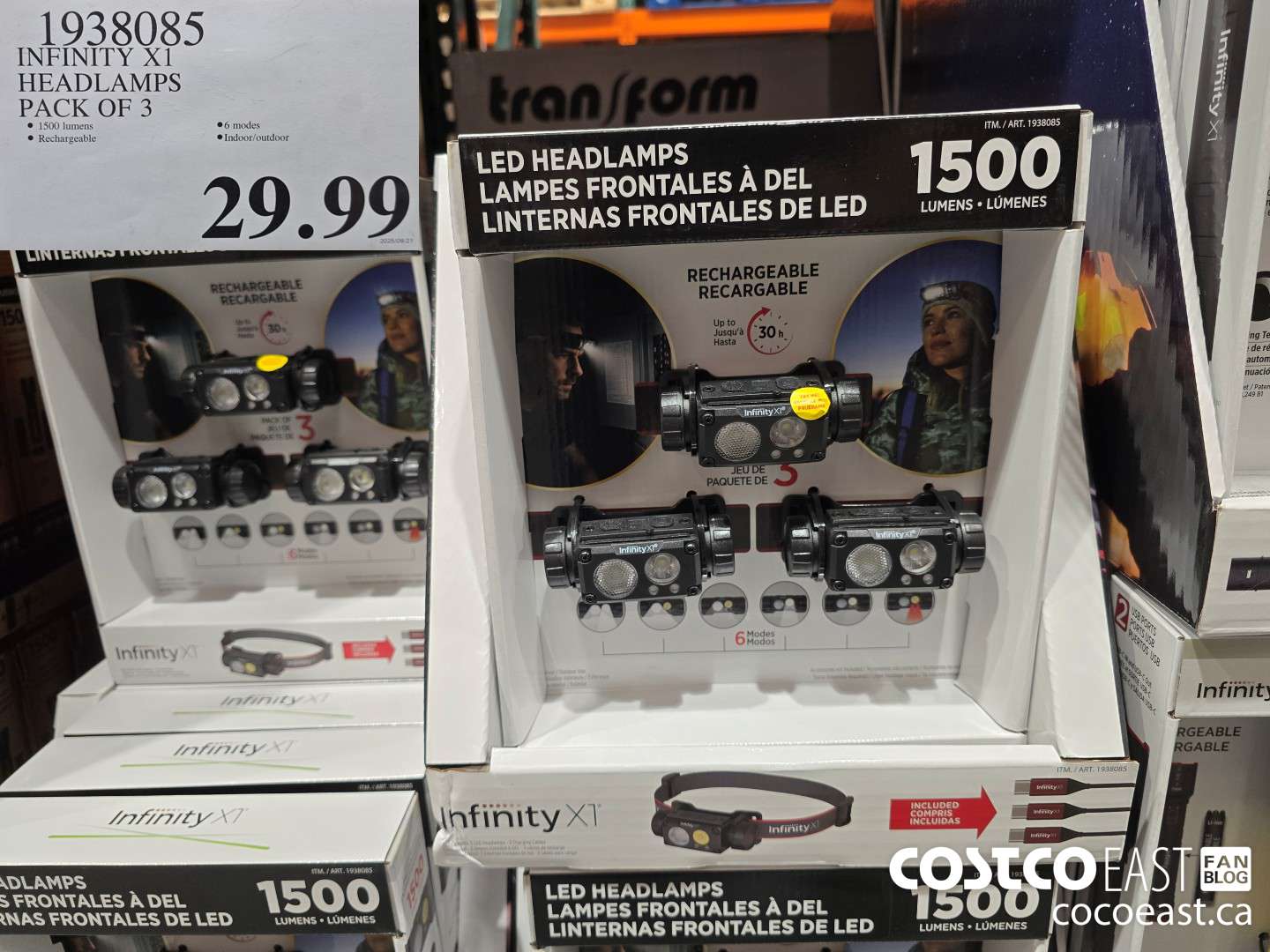 1938085 INFINITY X1 HEADLAMPS PACK OF 3 $29.99