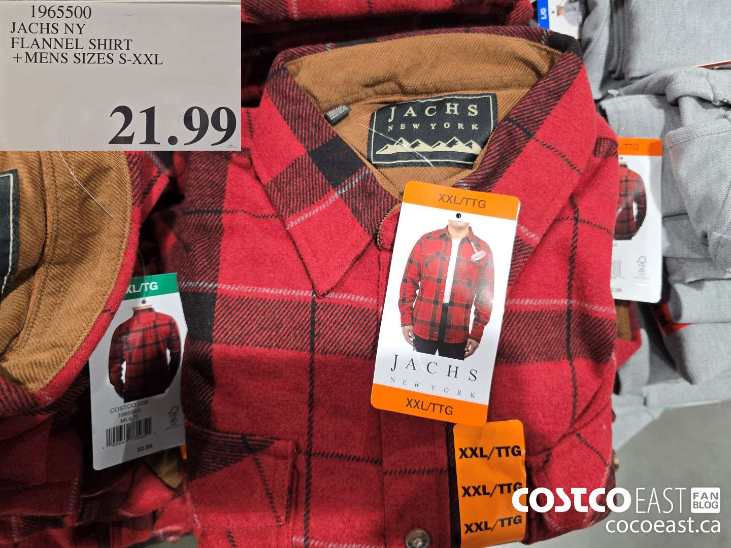 1965500 JACHS NY FLANNEL SHIRT +MENS SIZES S-XXL $21.99