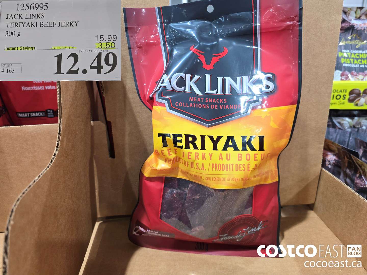 1256995 JACK LINKS TERIYAKI BEEF JERKY 300G ($3.50 INSTANT SAVINGS EXPIRES ON 2025-11-23) $12.49