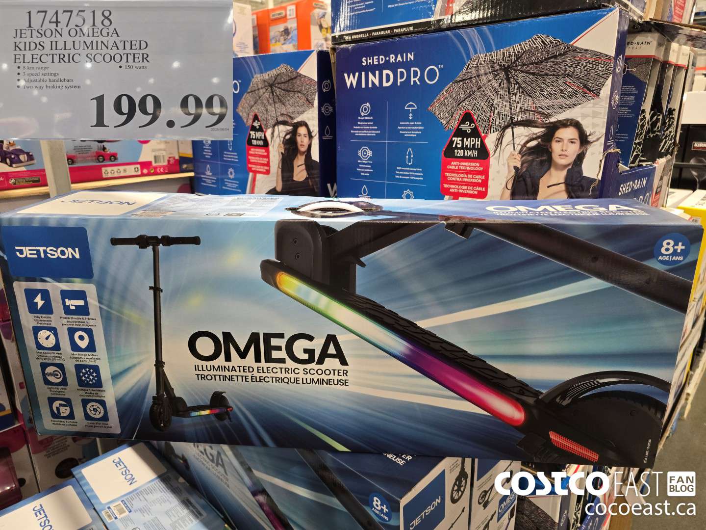 1747518 JETSON OMEGA KIDS ILLUMINATED ELECTRIC SCOOTER $199.99