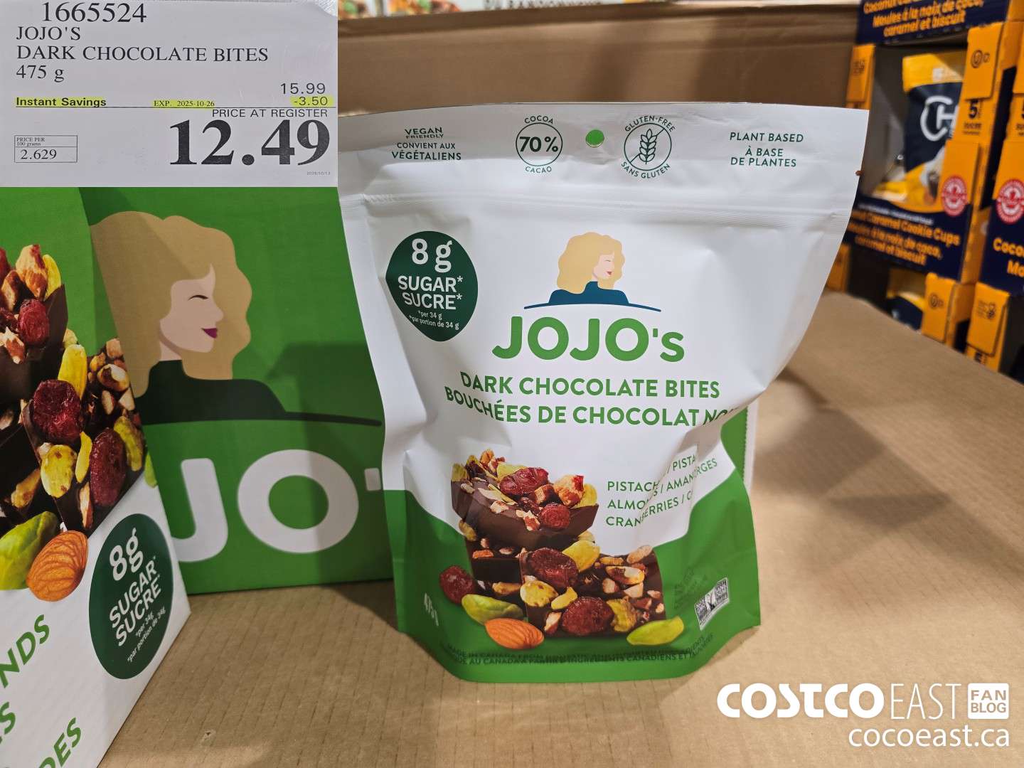 1665524 JOJO'S DARK CHOCOLATE BITES 475 G ($3.50 INSTANT SAVINGS EXPIRES ON 2025-10-26) $12.49