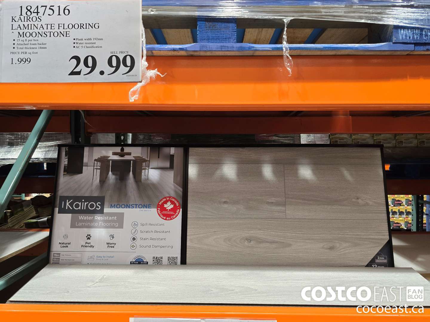 1847516 KAIROS LAMINATE FLOORING MOONSTONE $29.99