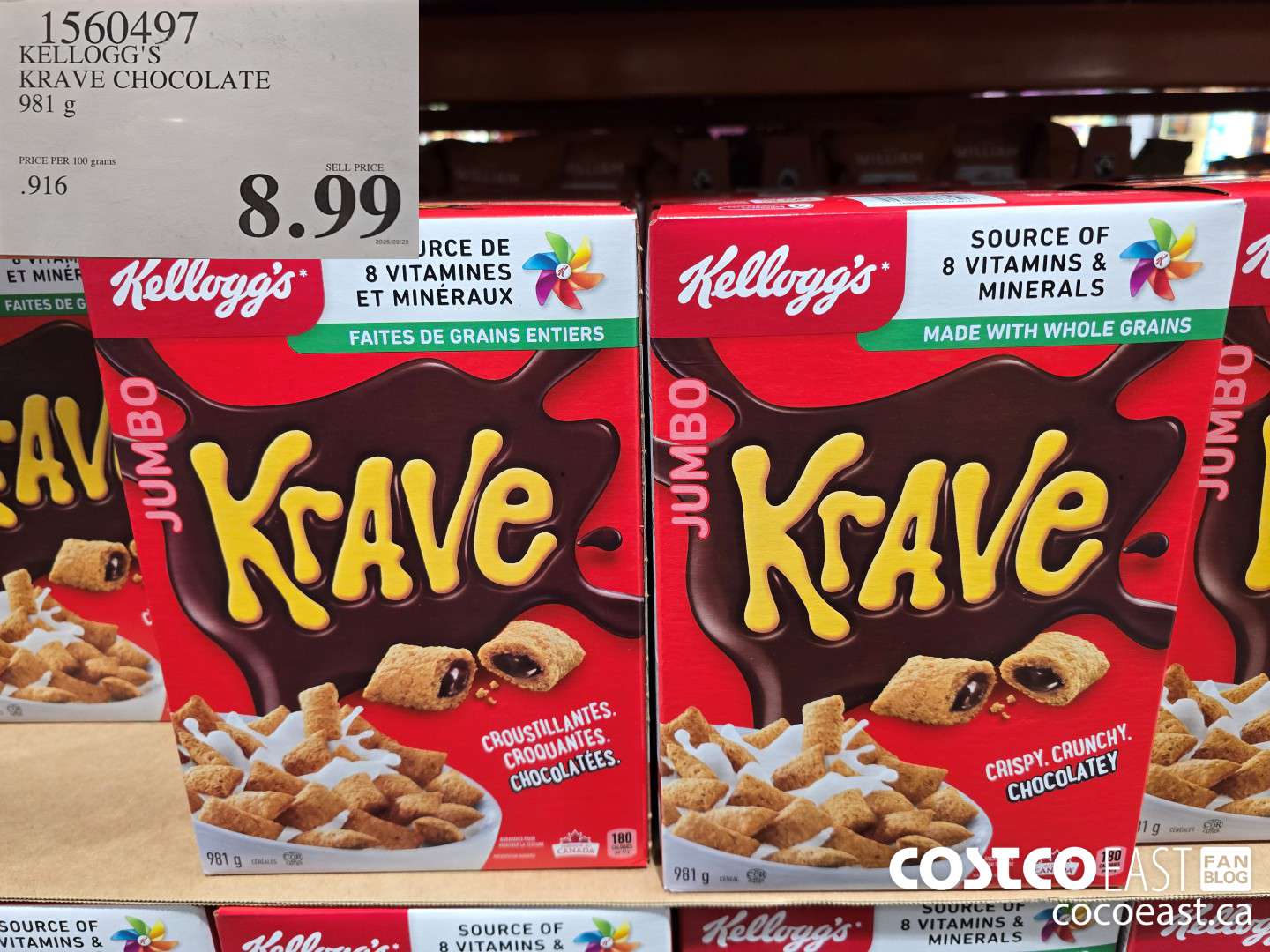 1560497 KELLOGG'S KRAVE CHOCOLATE 981 g $8.99