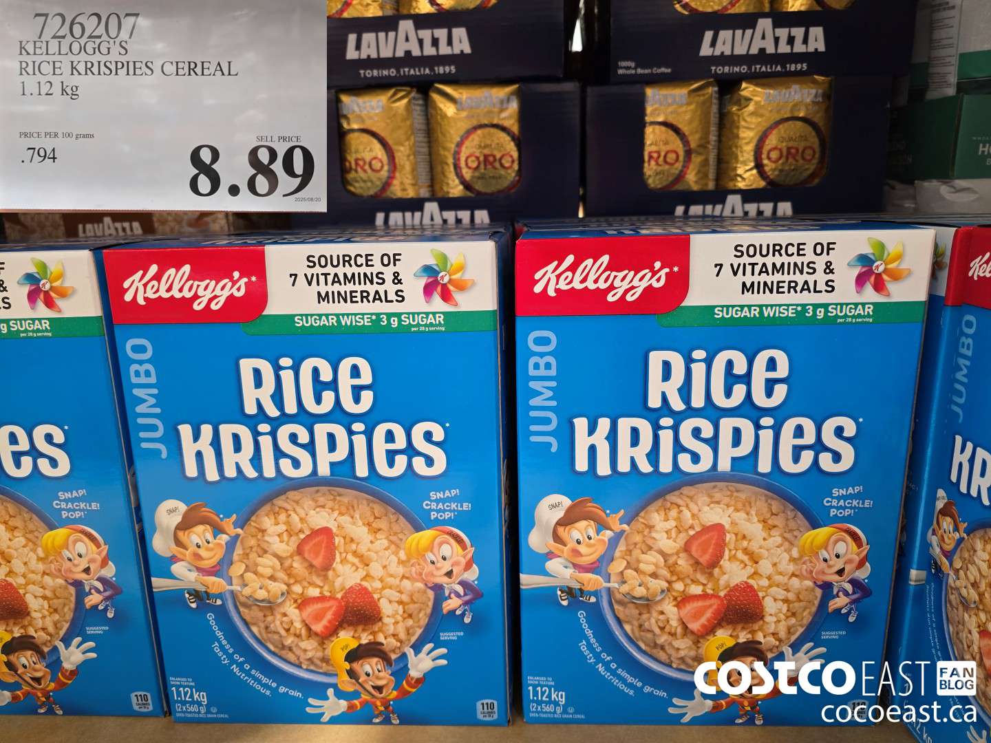 726207 KELLOGG'S RICE KRISPIES CEREAL 1.12 kg $8.89