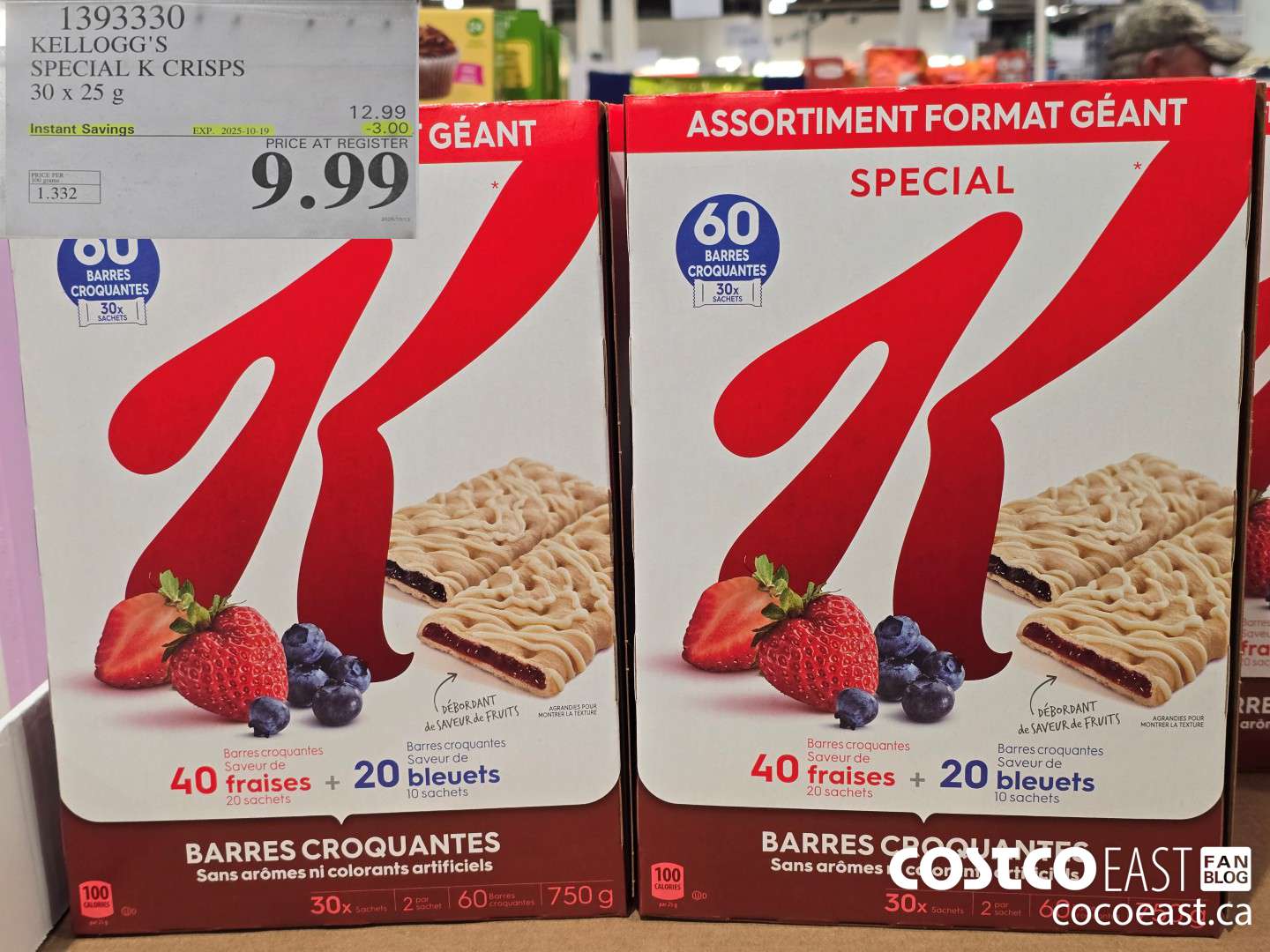 1393330 KELLOGG'S SPECIAL K CRISPS 30 X 25 G ($3.00 INSTANT SAVINGS EXPIRES ON 2025-10-19) $9.99