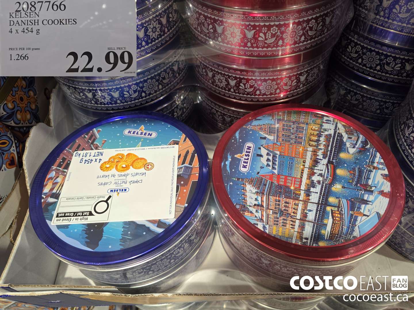 2087766 KELSEN DANISH COOKIES 4 x 454 G $22.99