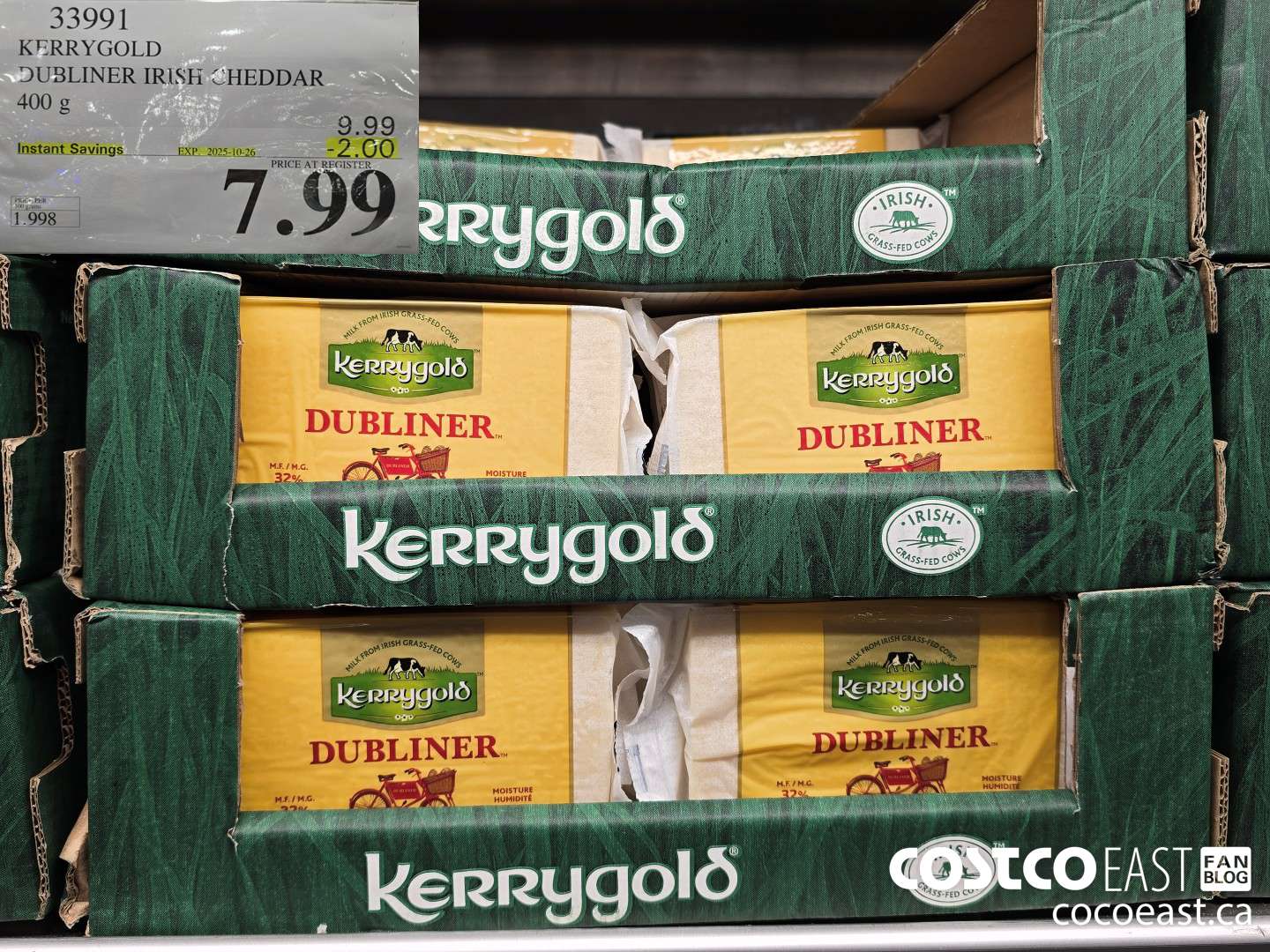 33991 KERRYGOLD DUBLINER IRISH CHEESE 400 g ($2.00 INSTANT SAVINGS EXPIRES ON 2025-10-26) $7.99